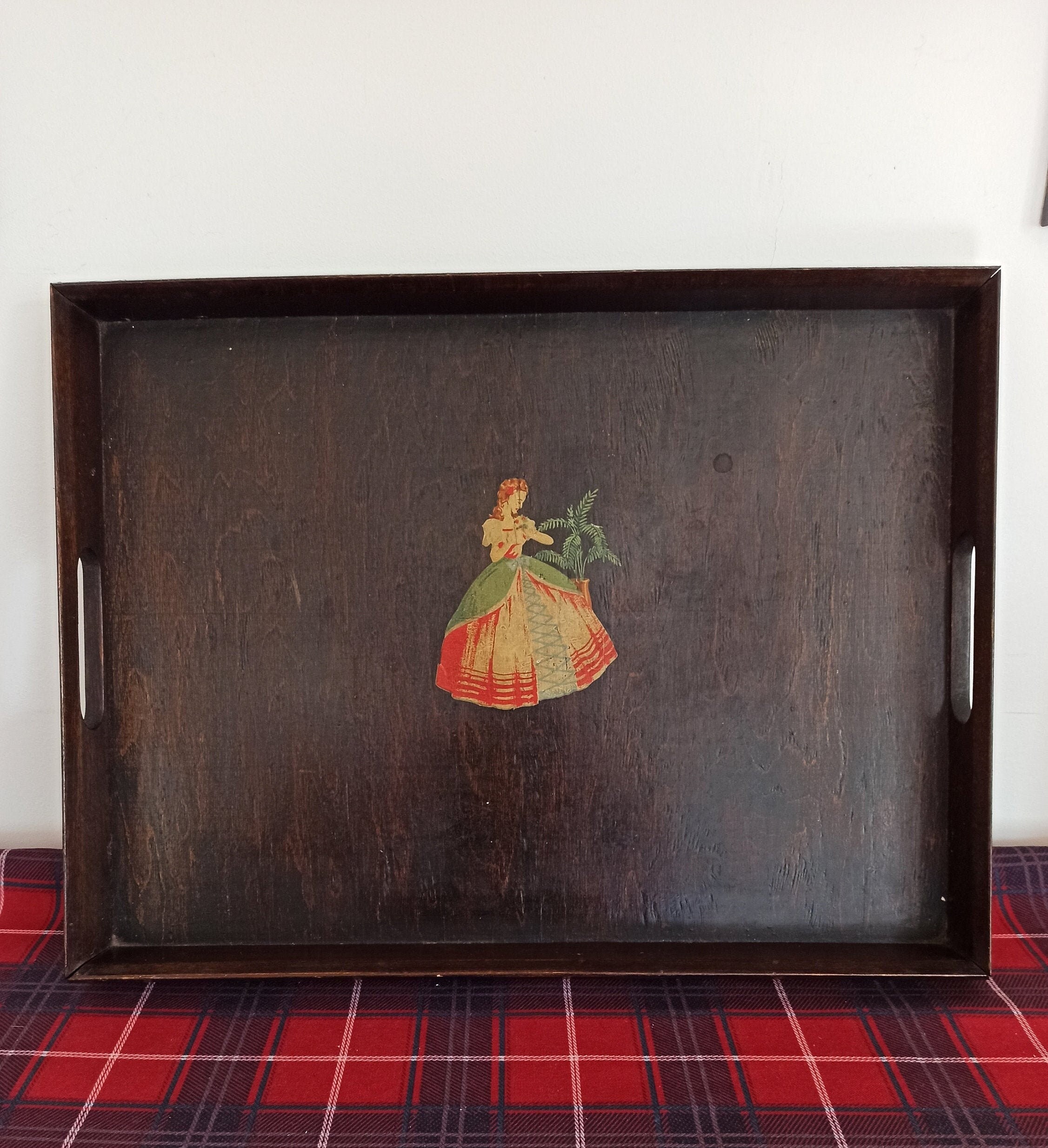 Antique Wooden Tea Tray. 19th Century. Good Condition.