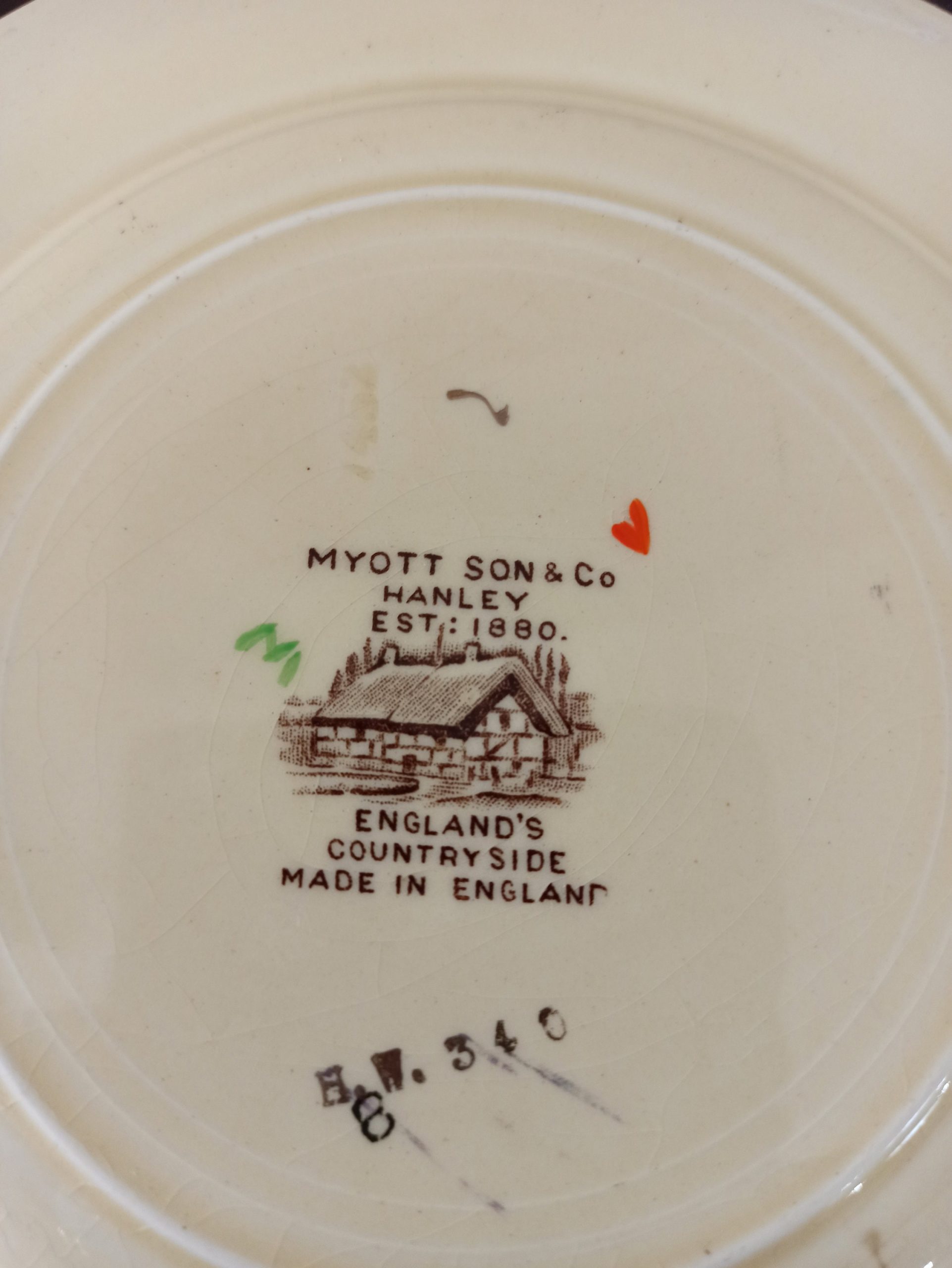 Art Deco Myott "Englands Countryside" Decorative Cabinet / Display Plate. - Image 7