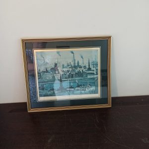 Vintage LS Lowry Print. Framed. "The Canal" Industrial Landscape. Very Good Condition.