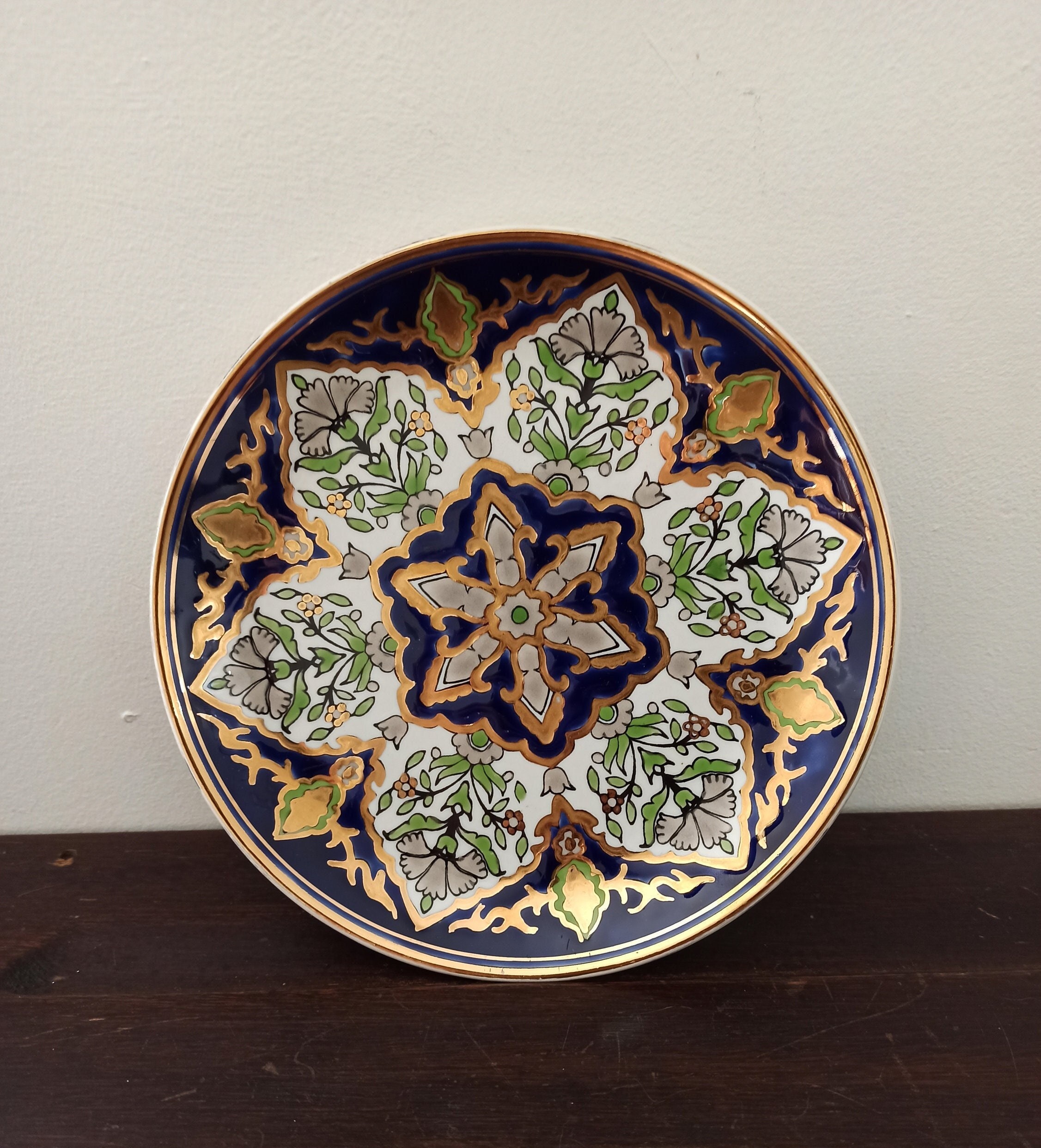 Vintage Greek Wall Plate. Hand Painted by Pandora Ceramics.