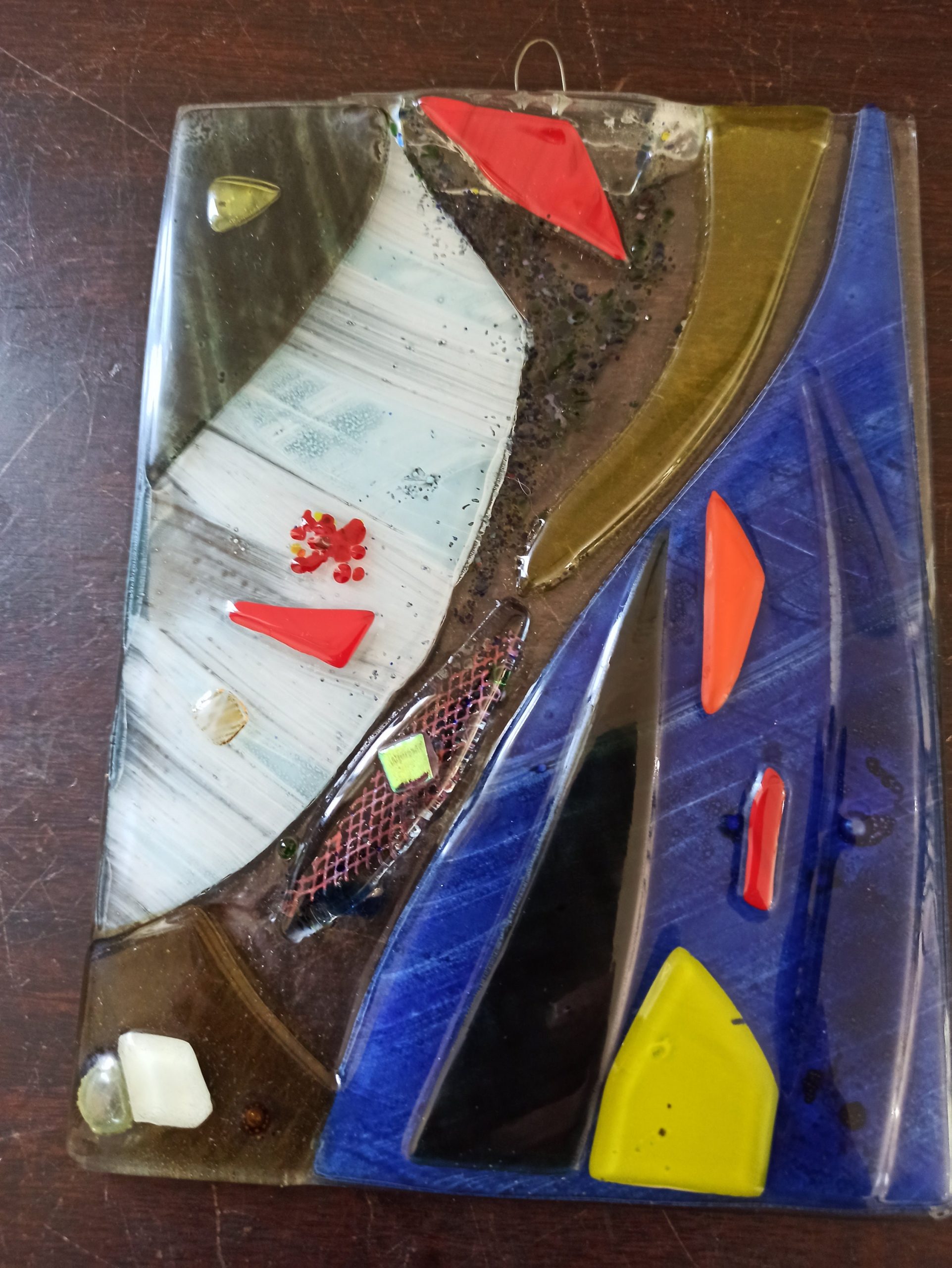 A Pair of Retro Abstract Art Glass. Very Good Condition. - Image 3