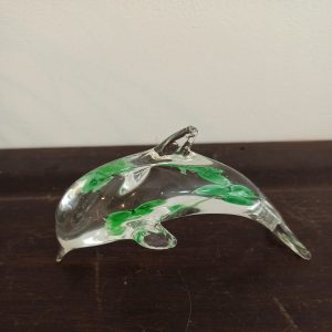 Vintage Glass Dolphin Paperweight. Excellent Condition.
