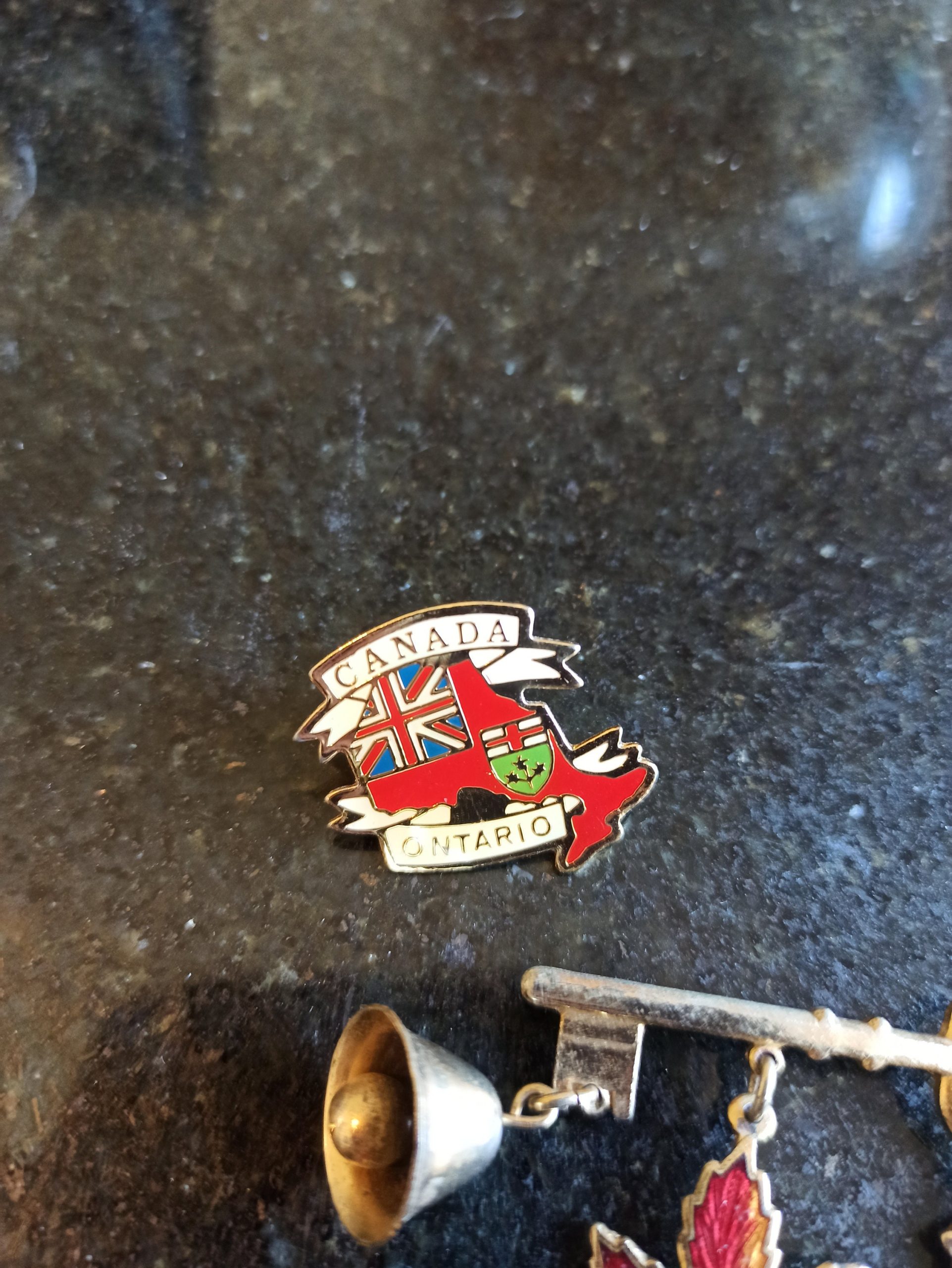 Vintage key Style Brooch With Pendants And Canadian Lapel Pin. - Image 3