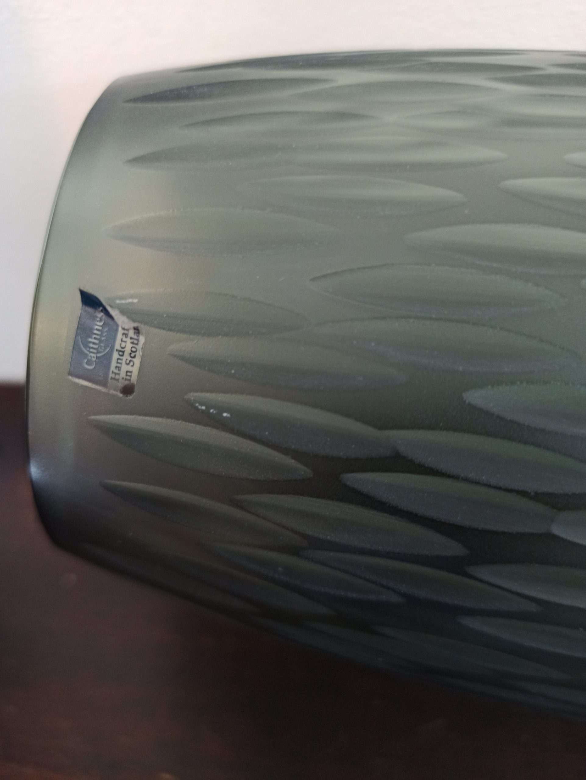 Caithness Green Barrel Vase. Excellent Quality. Excellent Condition. Heavy. - Image 6