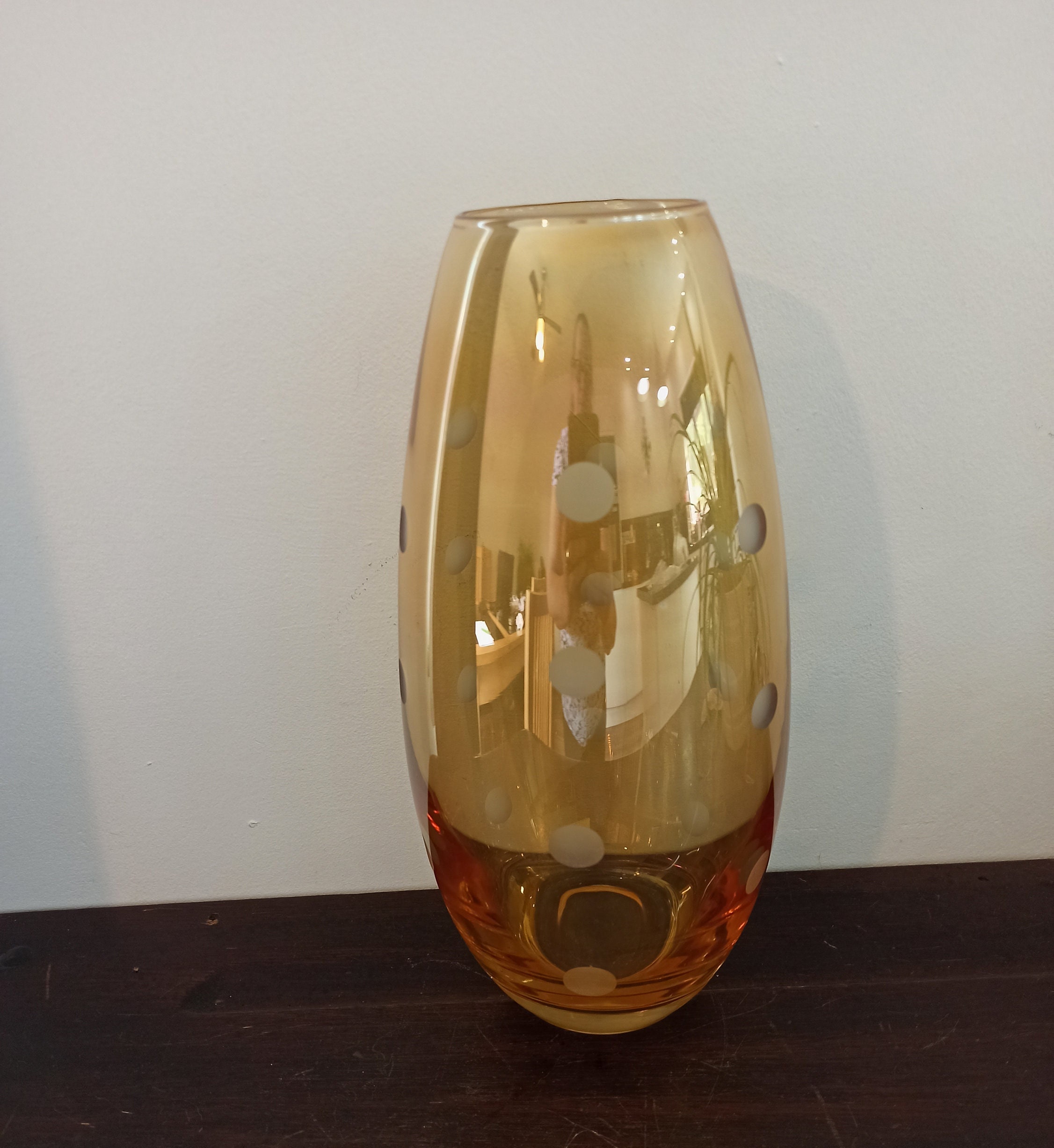 Vintage Glass Vase. Iridescent.