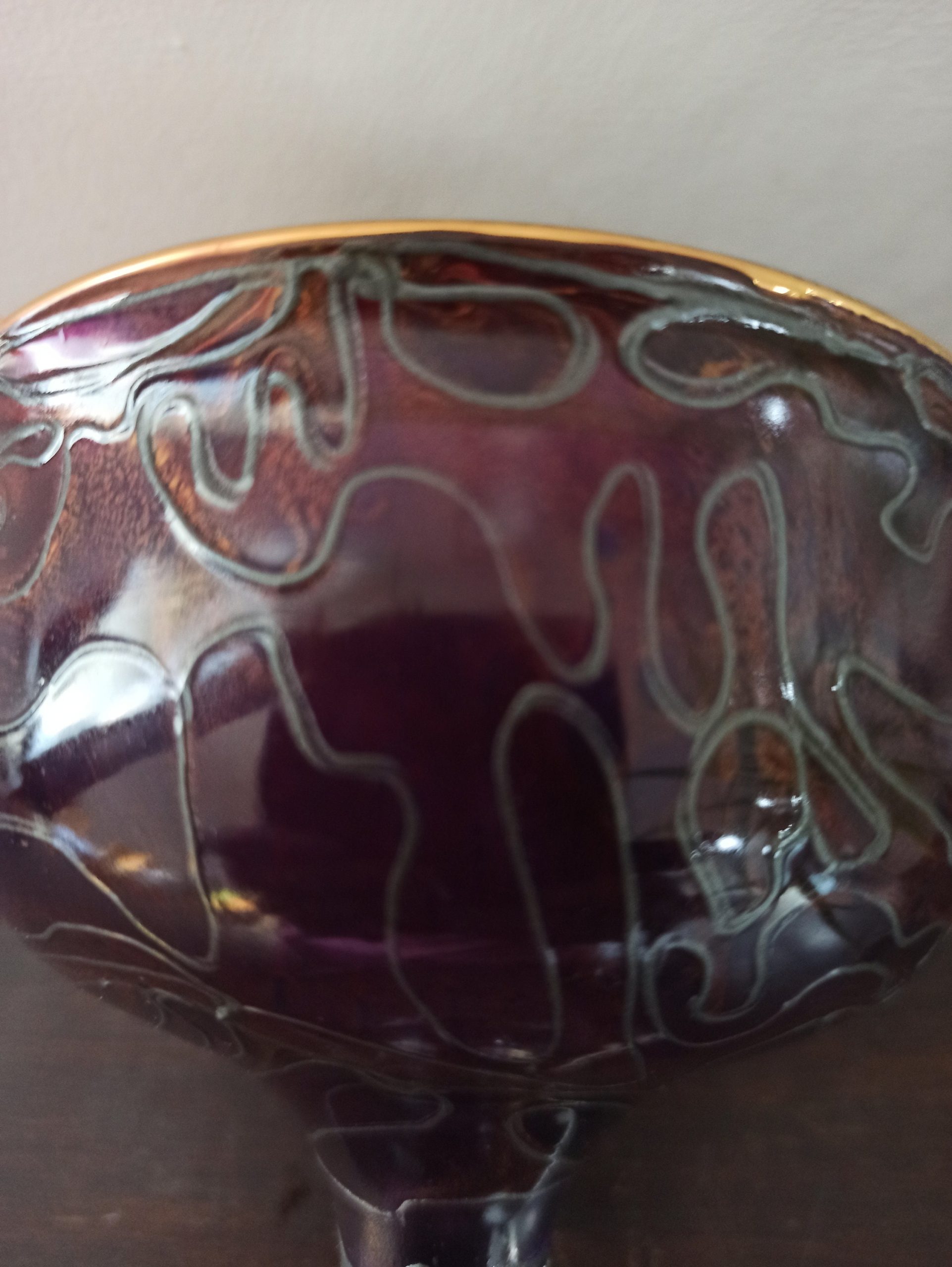 Vintage Art Glass Pedestal Dish. Excellent Condition. - Image 6