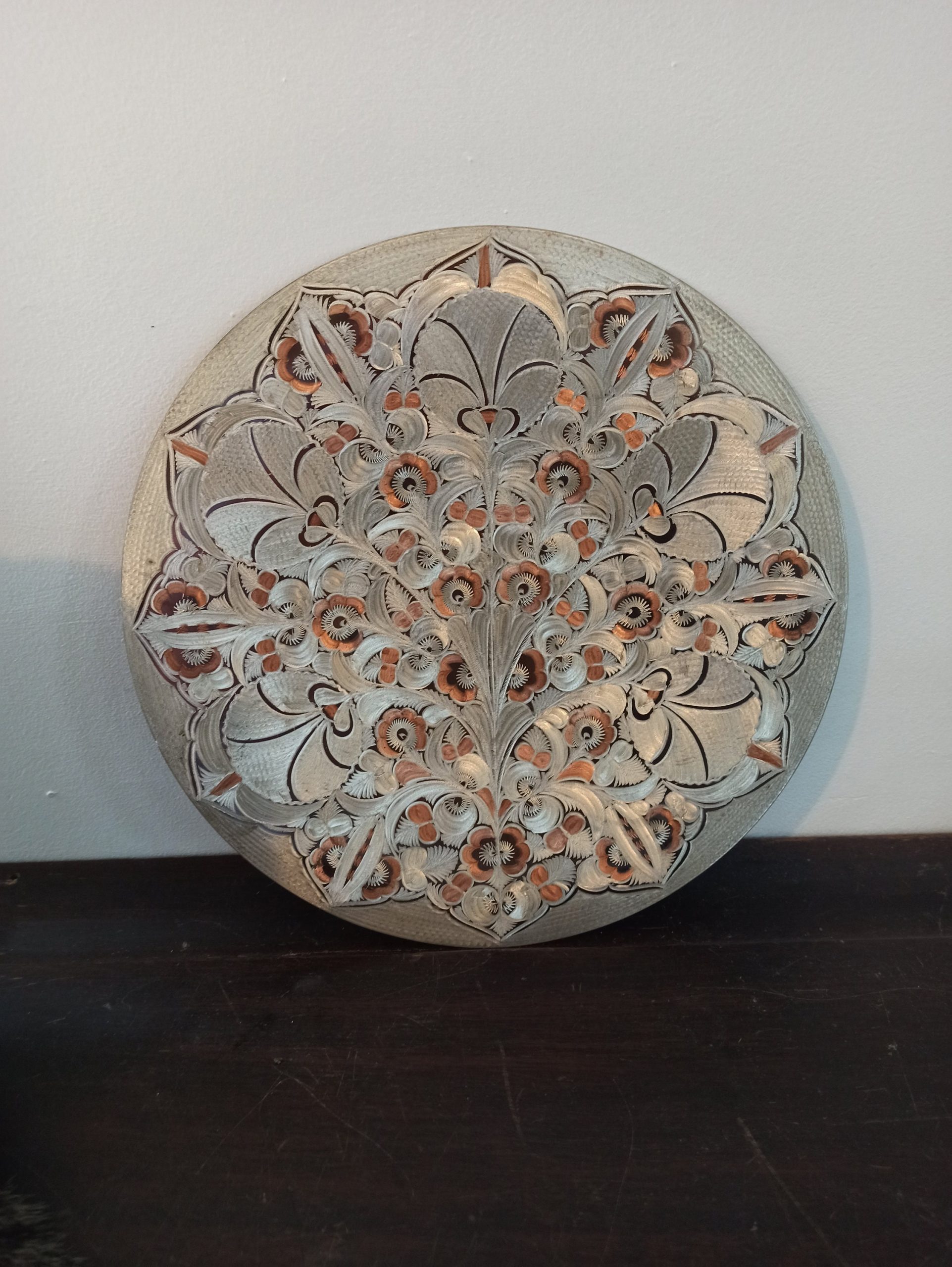 Vintage Laser Engraved Copper Wall Plate. Very Decorative. A One Off Piece. - Image 2