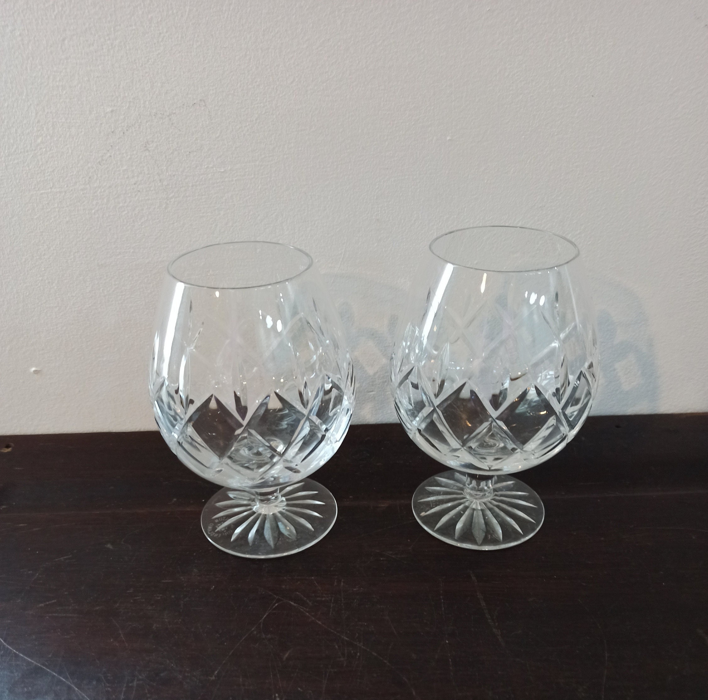 A Pair of Brandy Glasses. Lead Crystal. Excellent Condition.