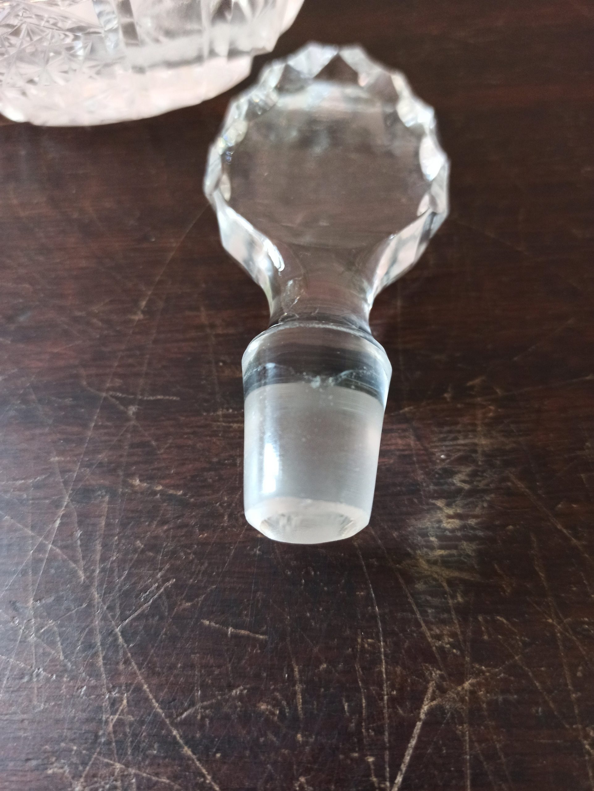 Vintage German Crystal Oil Pourer. Excellent Condtion. Original Label. - Image 6
