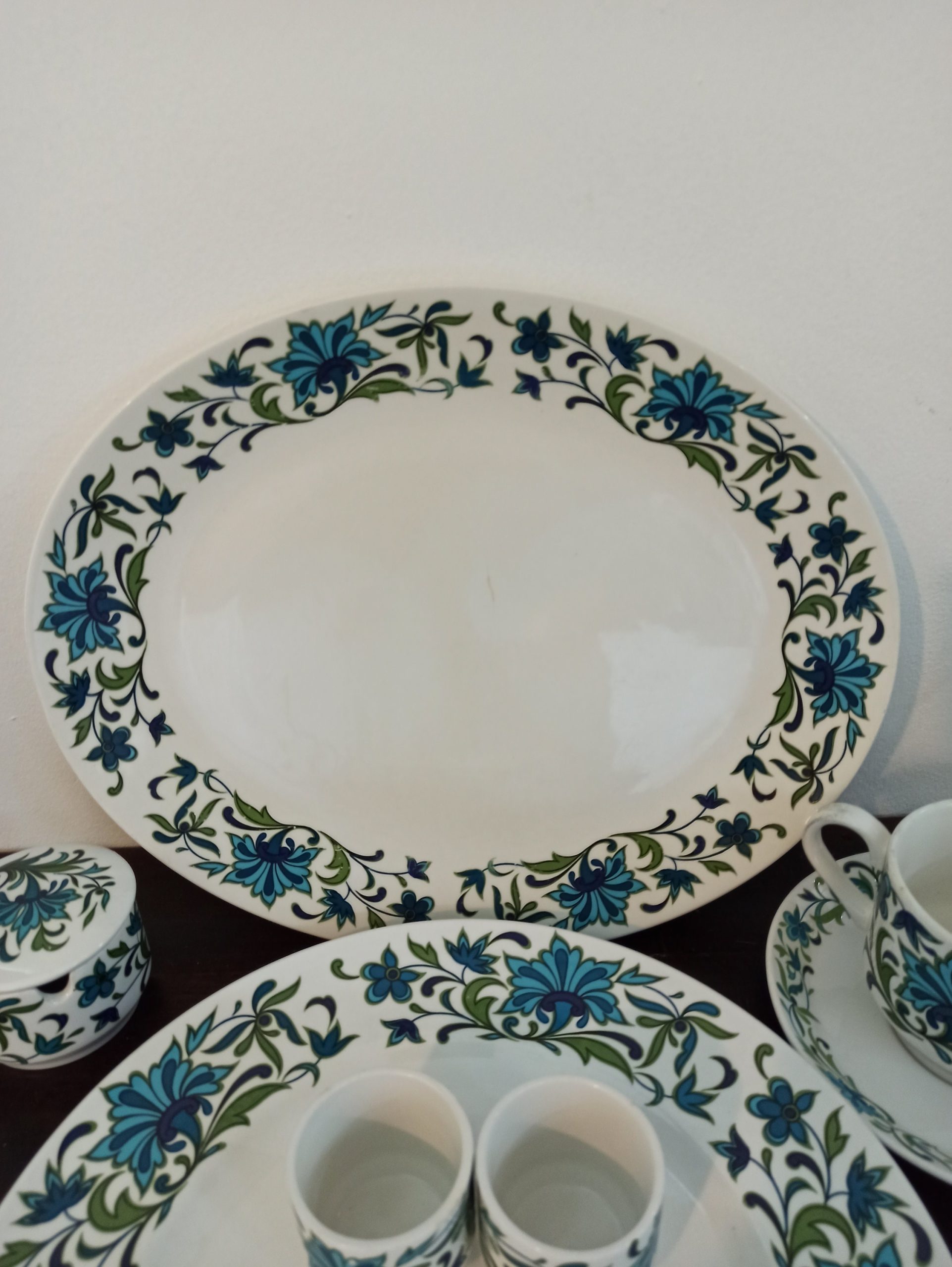 Midwinter Oval Serving Plate, Jam Pot, Cup And Saucer, Egg Cups and Dinner Plate. - Image 2