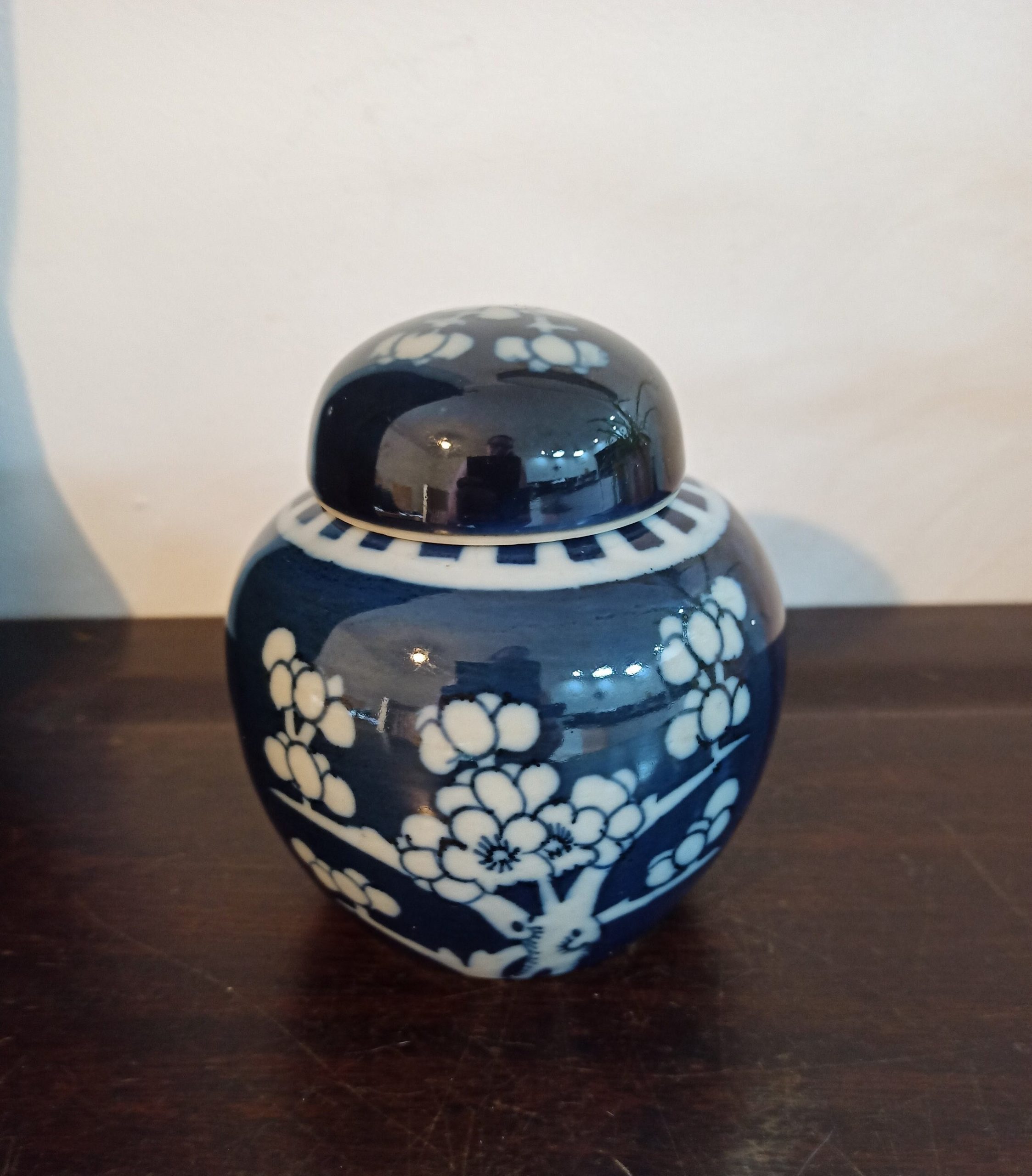 Vintage Blue and White Ginger Jar.