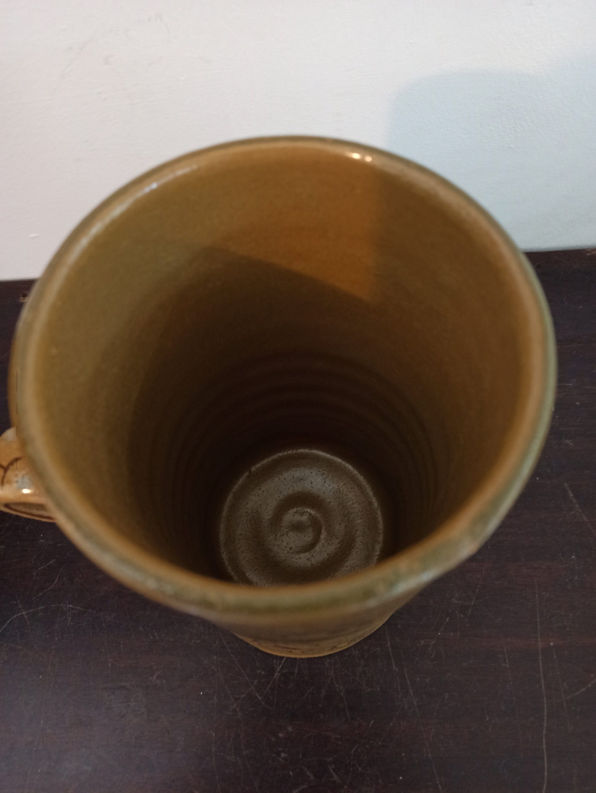 Vintage Pottery Tankard. Very Tall. Heavy. Decorative. Very Good Condition. - Image 5