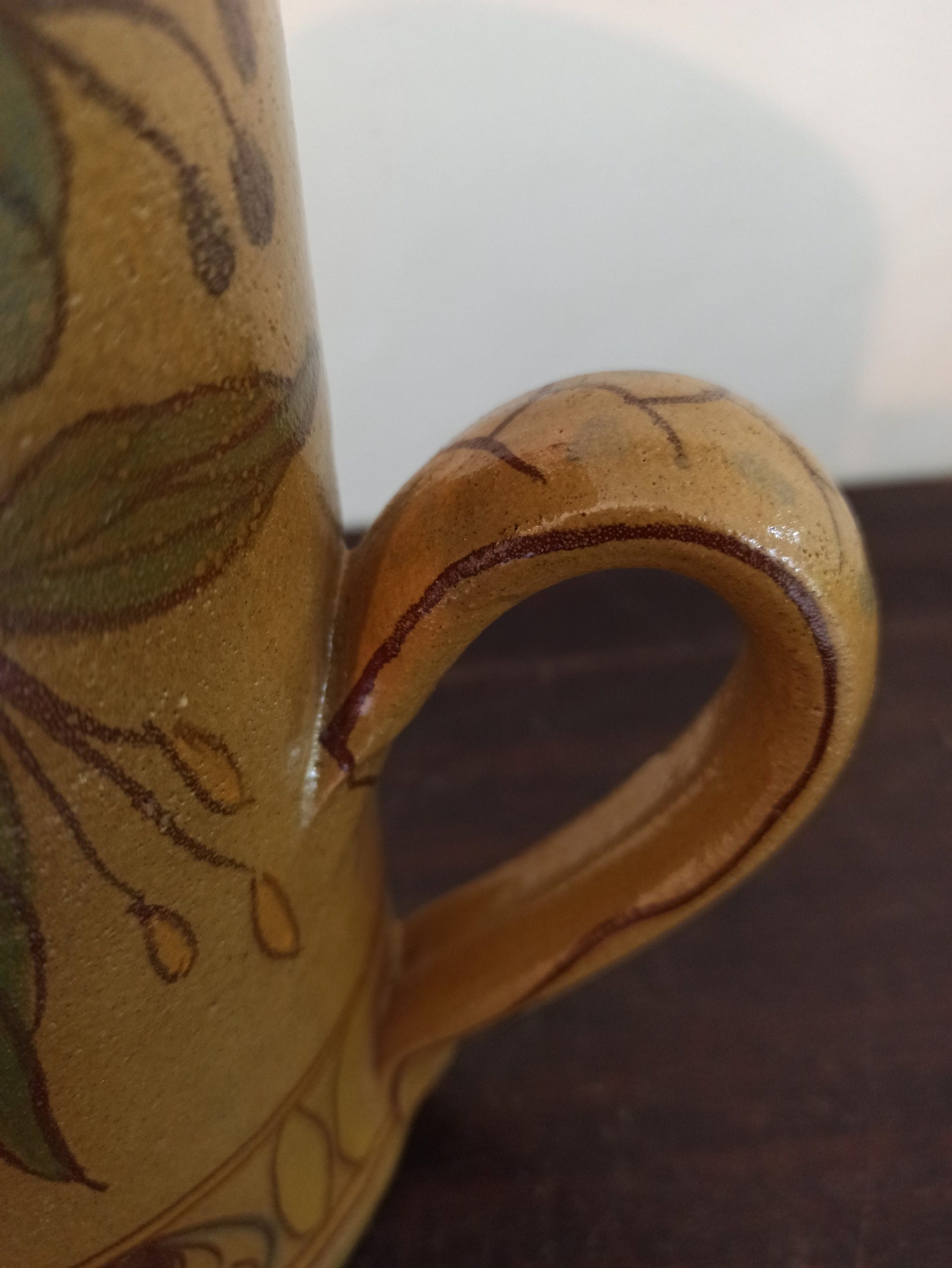 Vintage Pottery Tankard. Very Tall. Heavy. Decorative. Very Good Condition. - Image 9