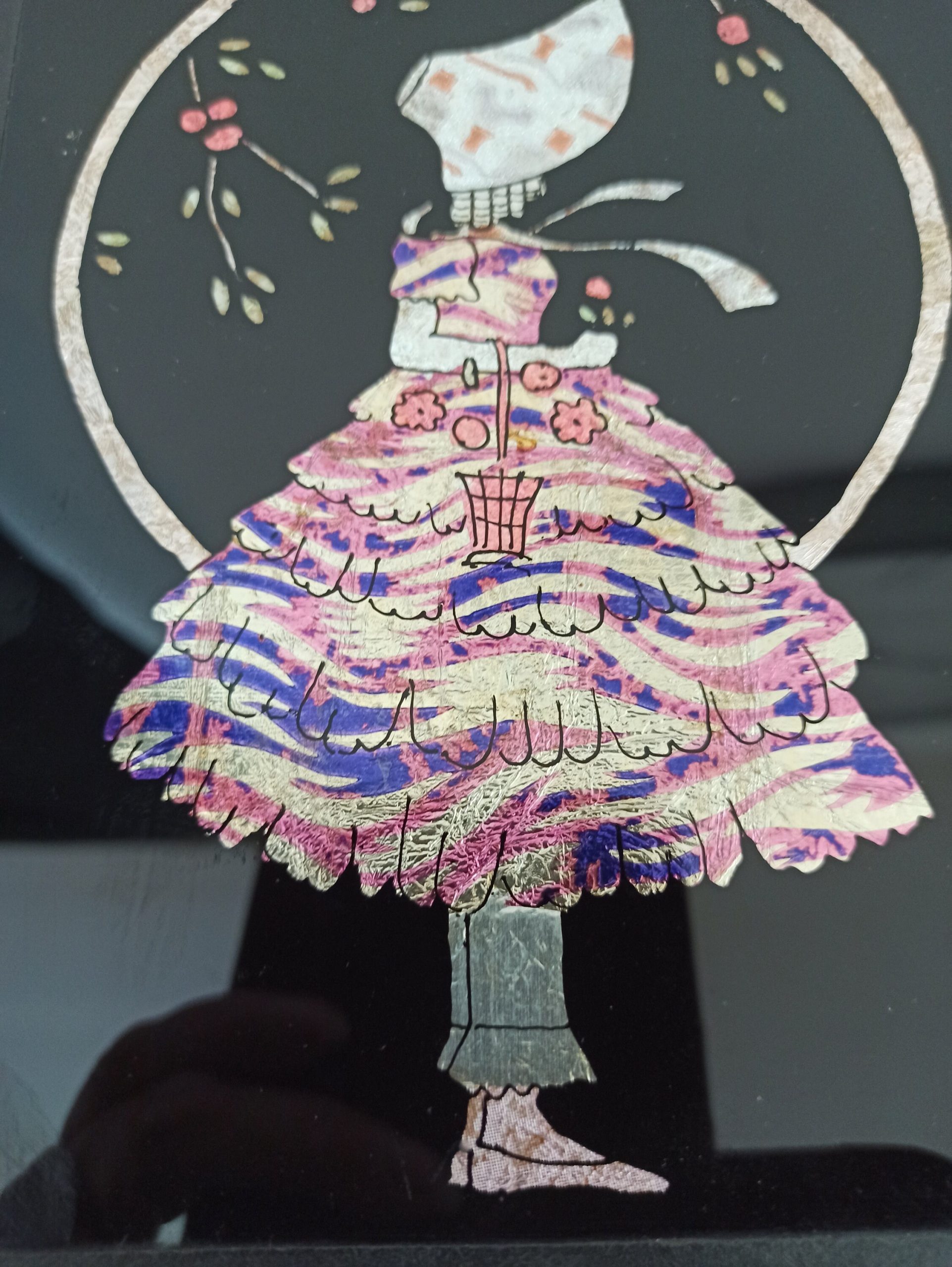 Vintage Foil Art Picture. Good Condition. - Image 5