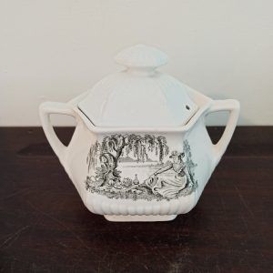 Vintage Lidded Sugar Bowl. Wm Adams. Minuet.