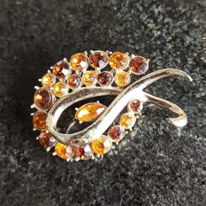 Vintage Brooch. Amber Colour. Very Good Condition.
