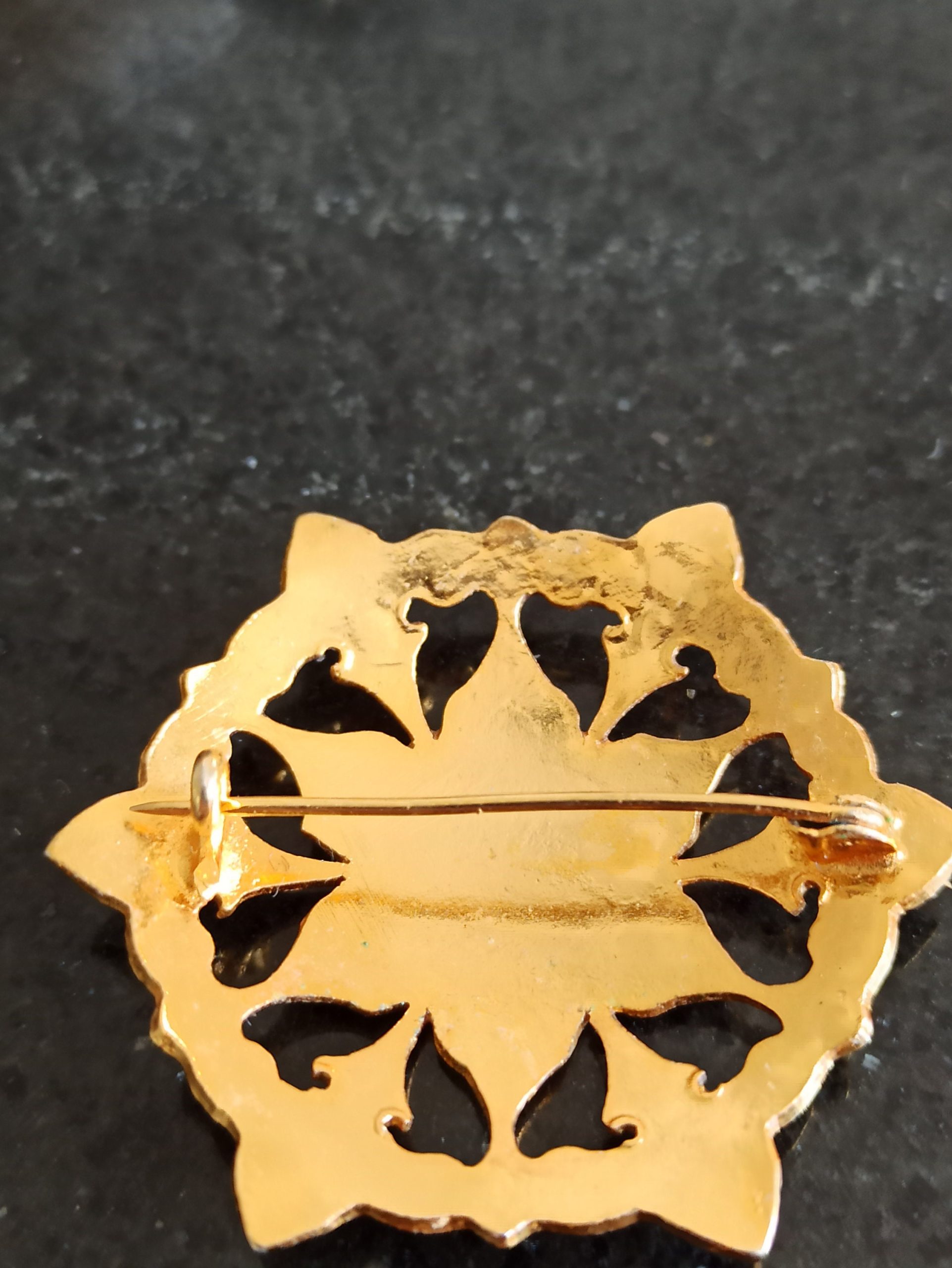 Vintage Brooches. Metal and Cloisonne Style. Costume Jewellery. Good Condition. - Image 5