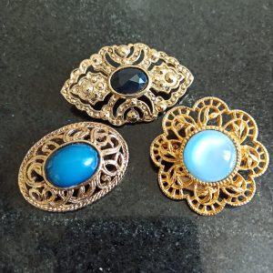 Three Vintage Brooches. Good Overall Condition.