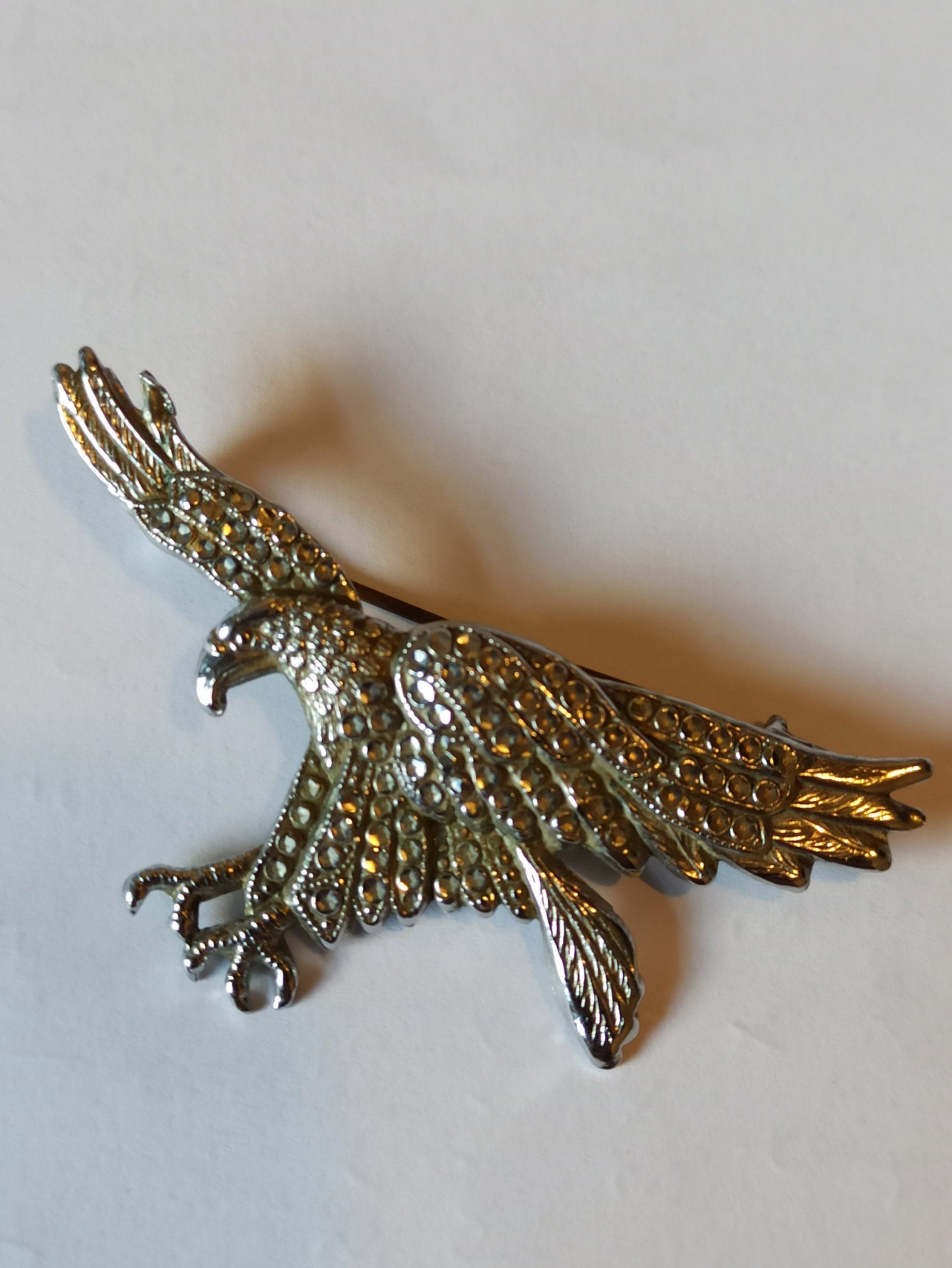 Vintage Marcasite Bird Of Prey Brooch.