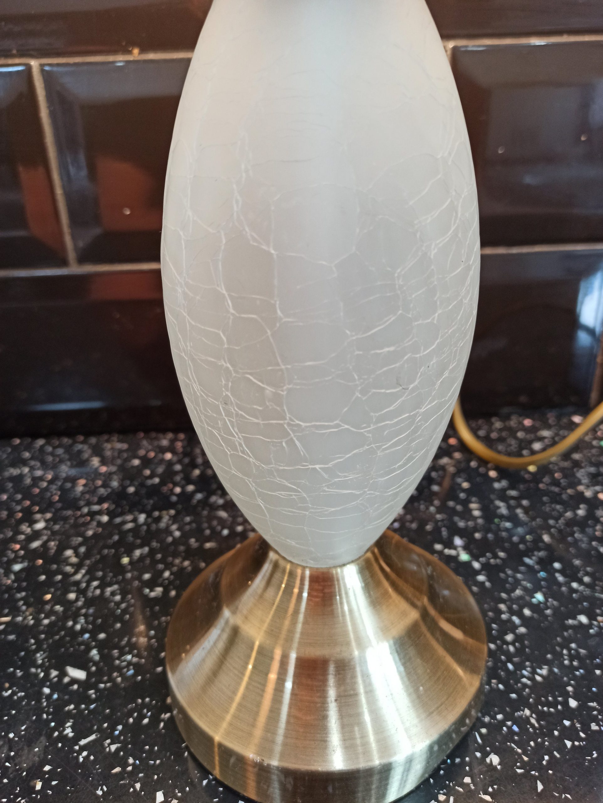 Vintage Frosted Glass Crackle Glazed Table Lamp. - Image 10