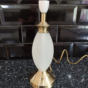 Vintage Frosted Glass Crackle Glazed Table Lamp.