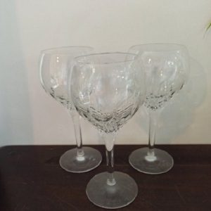 A Pair of Vintage Lead Crystal Long Stem Wine Glasses. Excellent Condition.