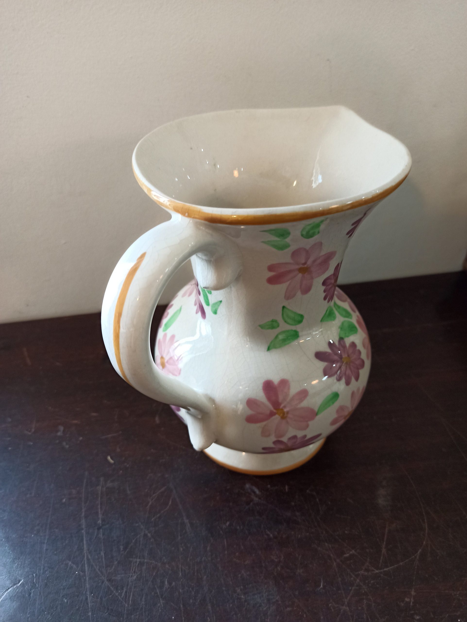 Vintage Urbach Style Floral Jug Vase. Good Condition. 18.5cm Tall - Image 3