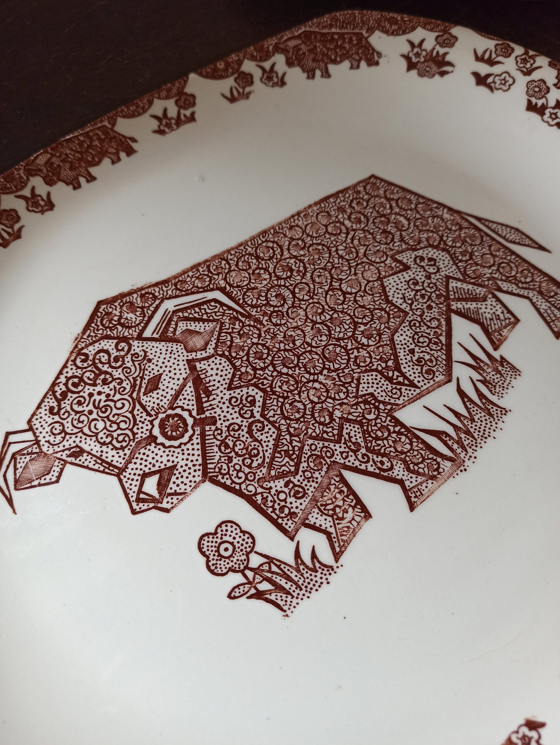 A Pair of Decorative Meat Plates. Bull. Ironstone. - Image 3