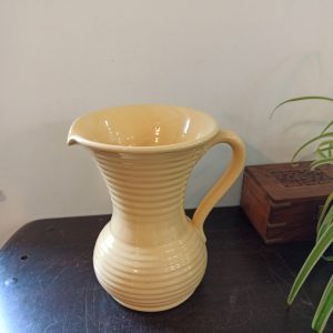 Yellow Ribbed Jug Vase. Lovatt. 1960s.