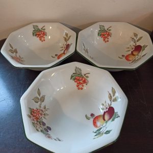 A trio of Johnson Brothers Dessert Dishes.