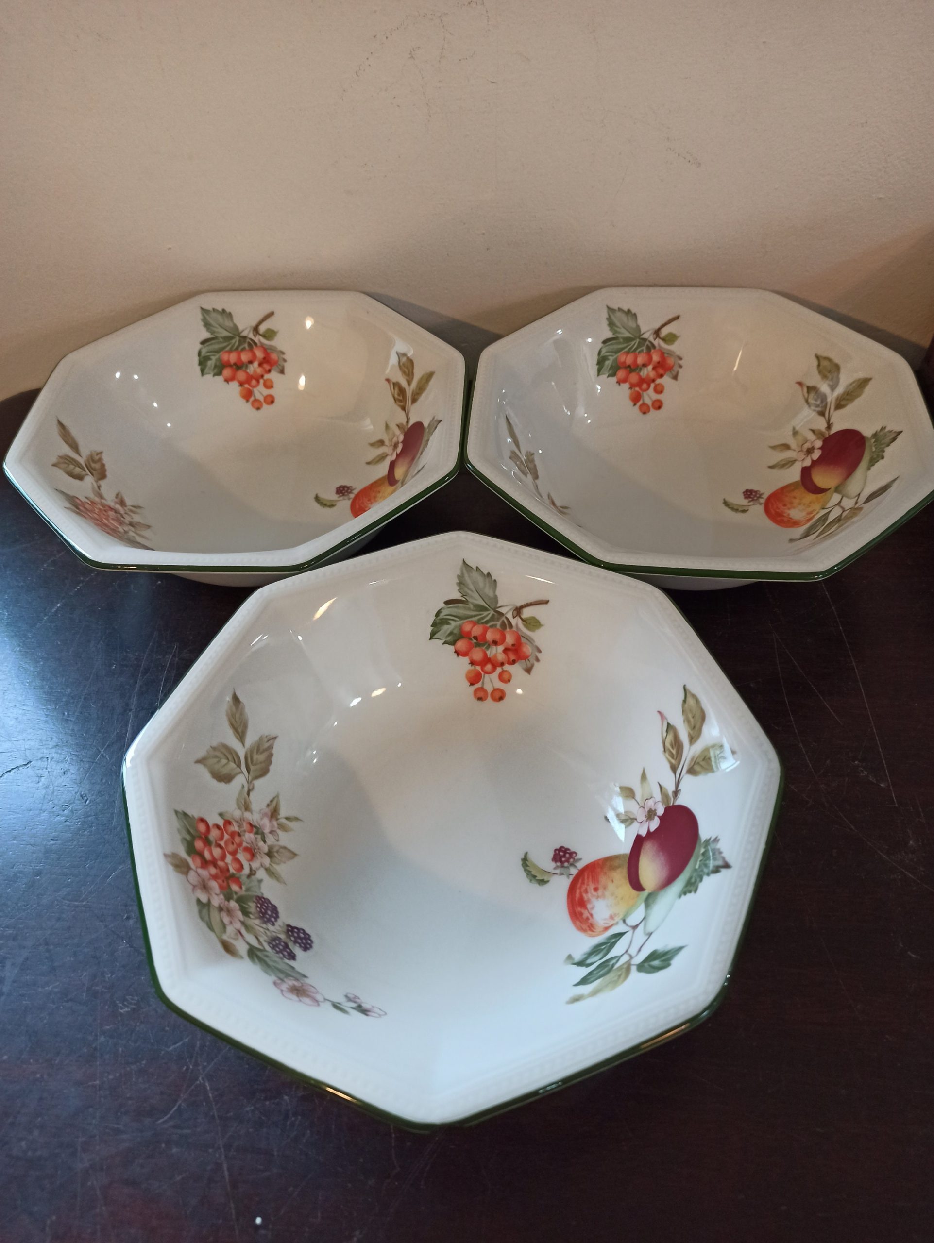 A trio of Johnson Brothers Dessert Dishes.