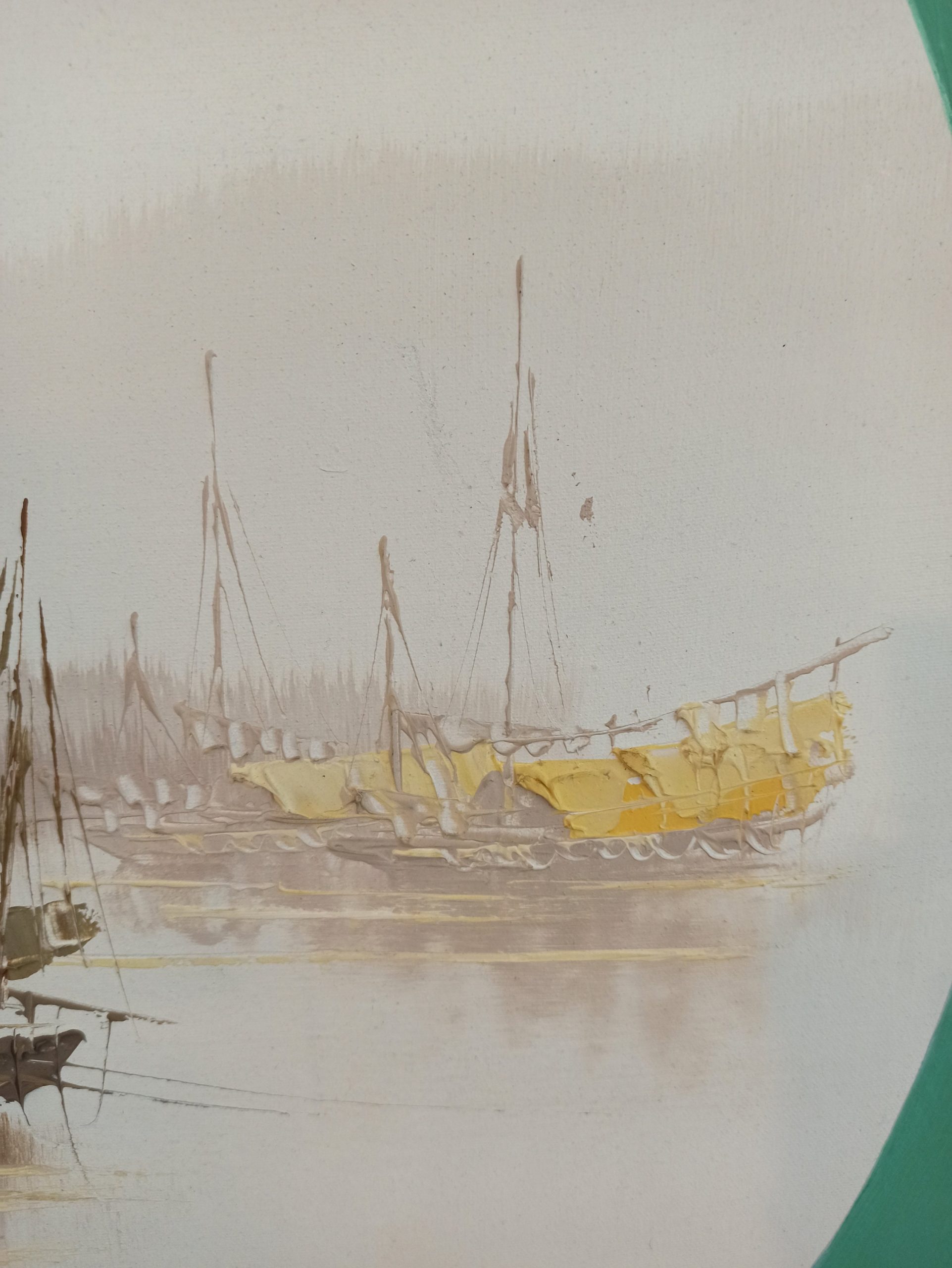 Vintage Chinese Junk Boat on Lake - Framed Wall Picture. Chansing. On Paper With Board Back. - Image 6
