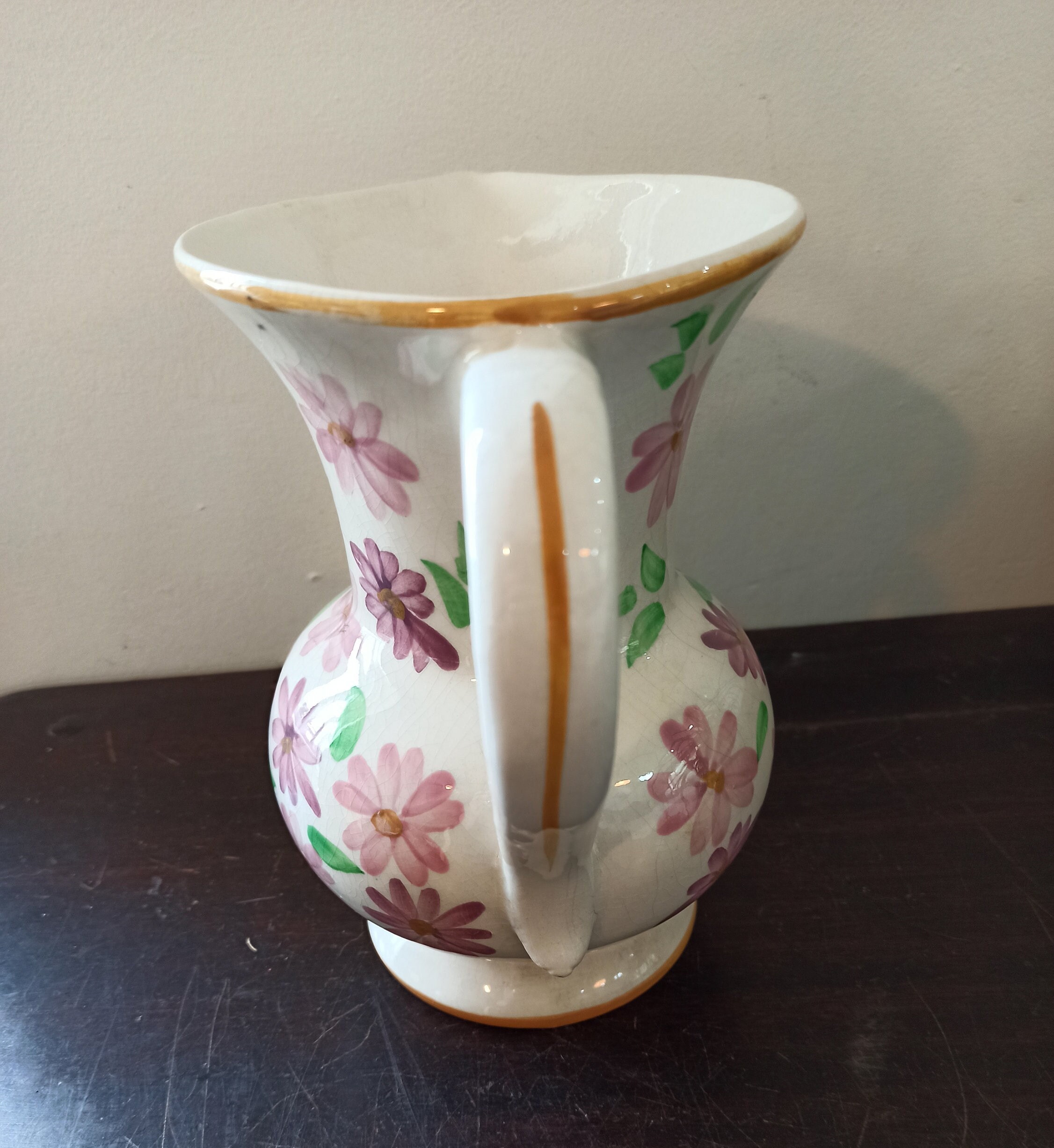 Vintage Urbach Style Floral Jug Vase. Good Condition. 18.5cm Tall - Image 4