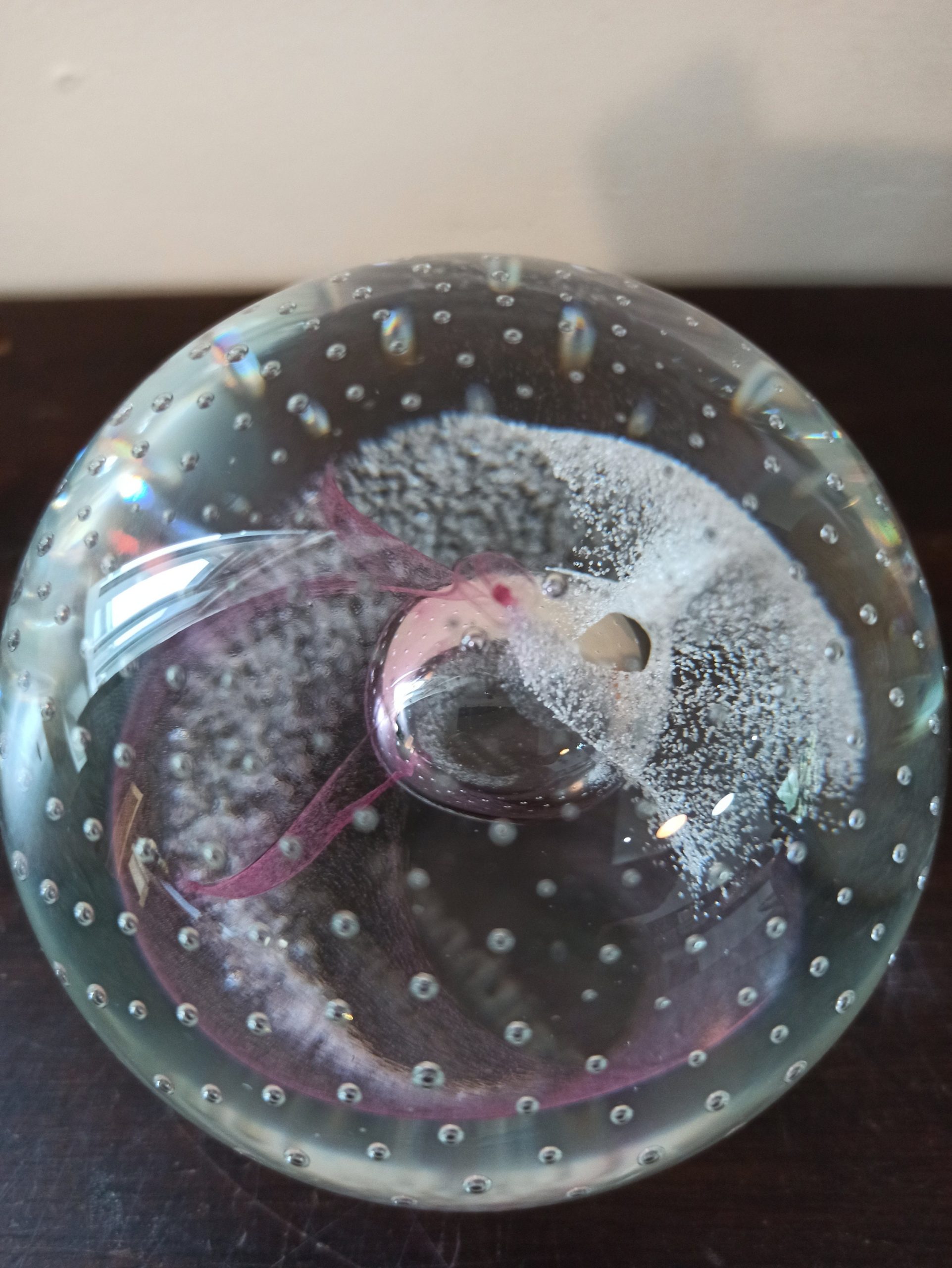 Pink Caithness Paperweight. "Pink Champagne" Vintage. Excellent Condition. - Image 3
