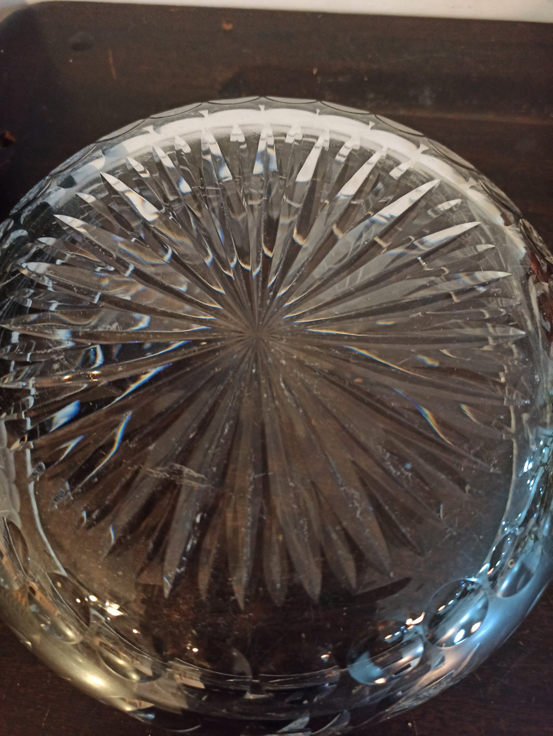 Lead Crystal Fruit Bowl. Excellent Condition. - Image 8