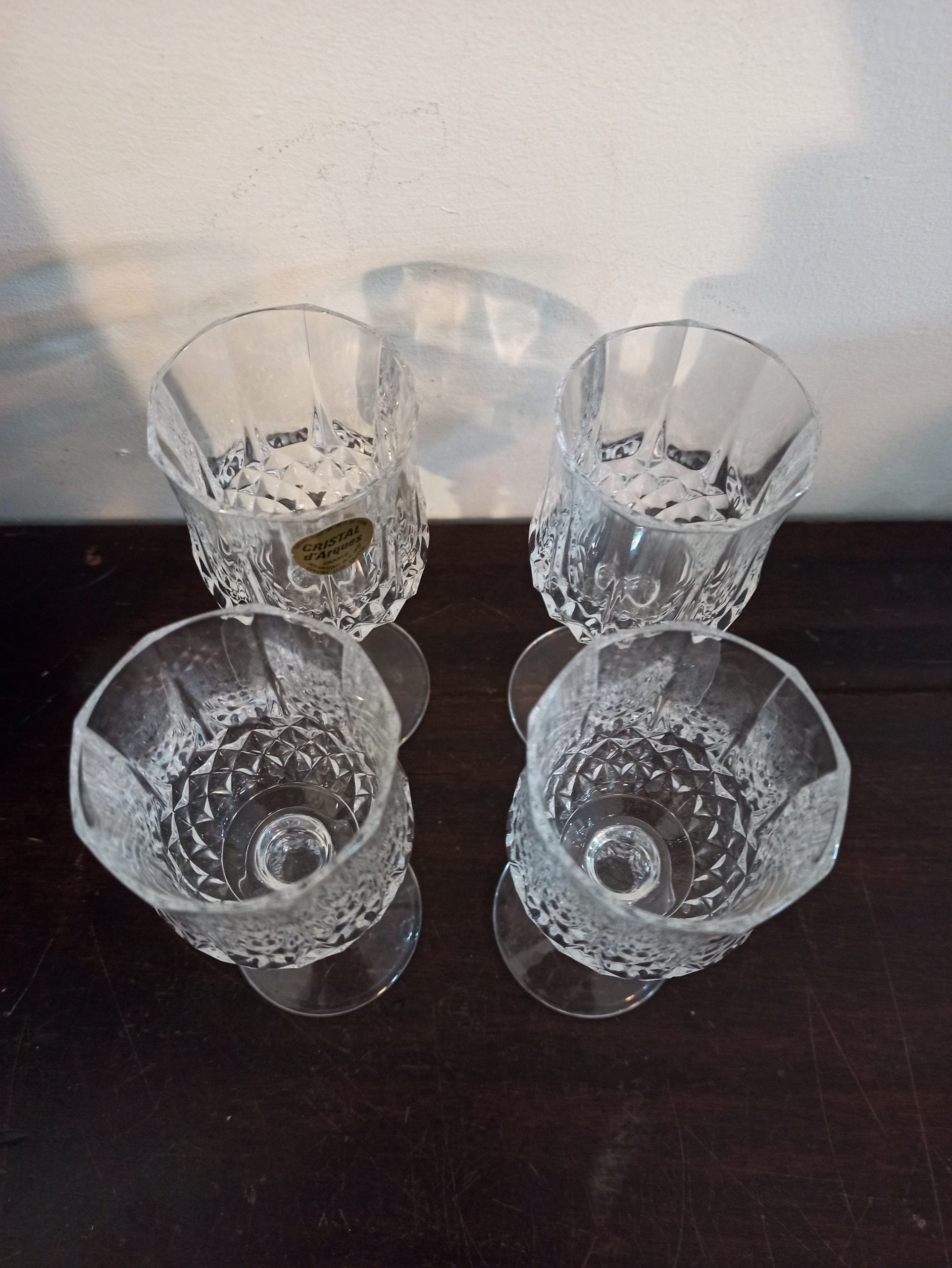 Set of 4 Lead Crystal Wine / Sherry Glasses. Excellent Condition. - Image 3