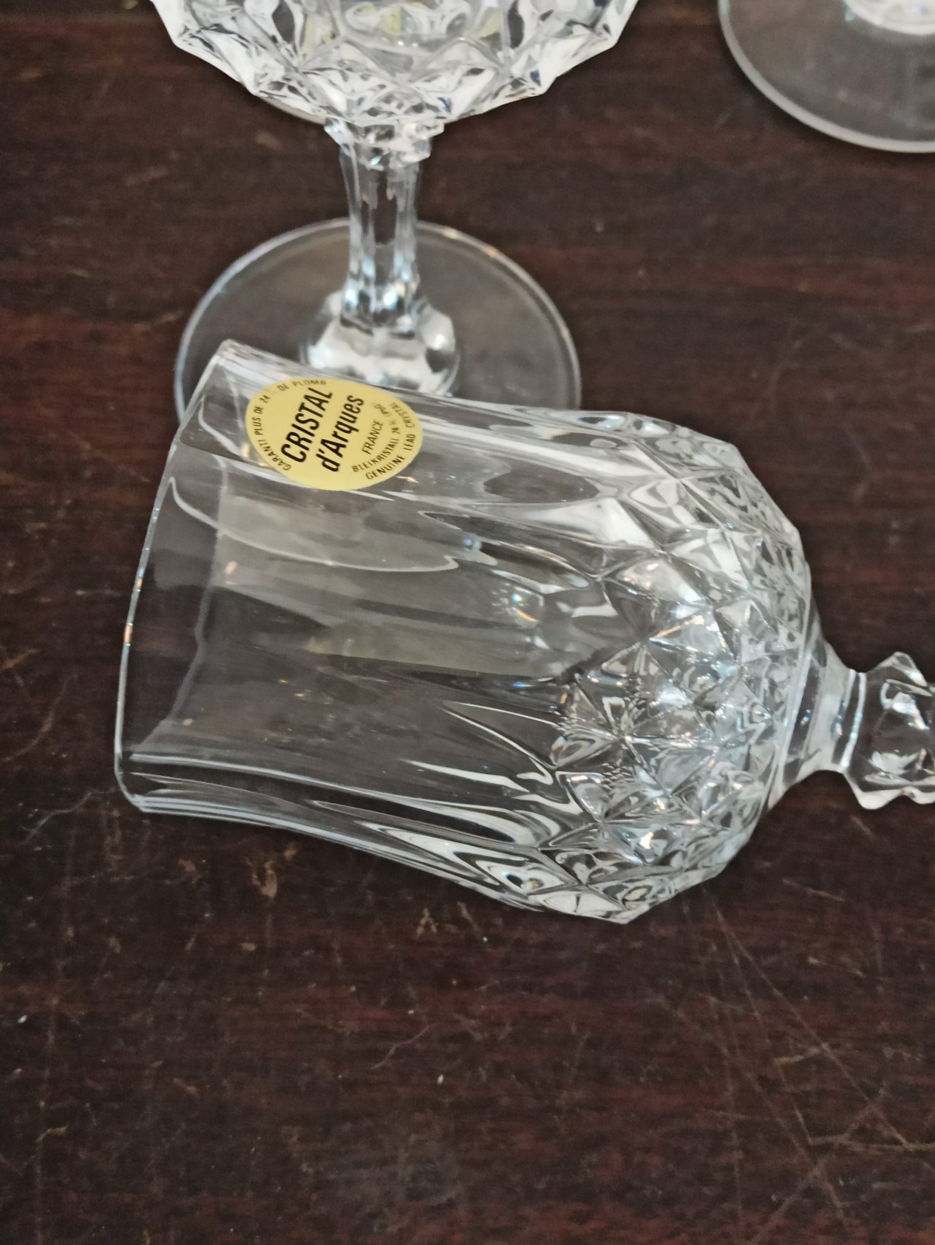 Set of 4 Lead Crystal Wine / Sherry Glasses. Excellent Condition. - Image 10