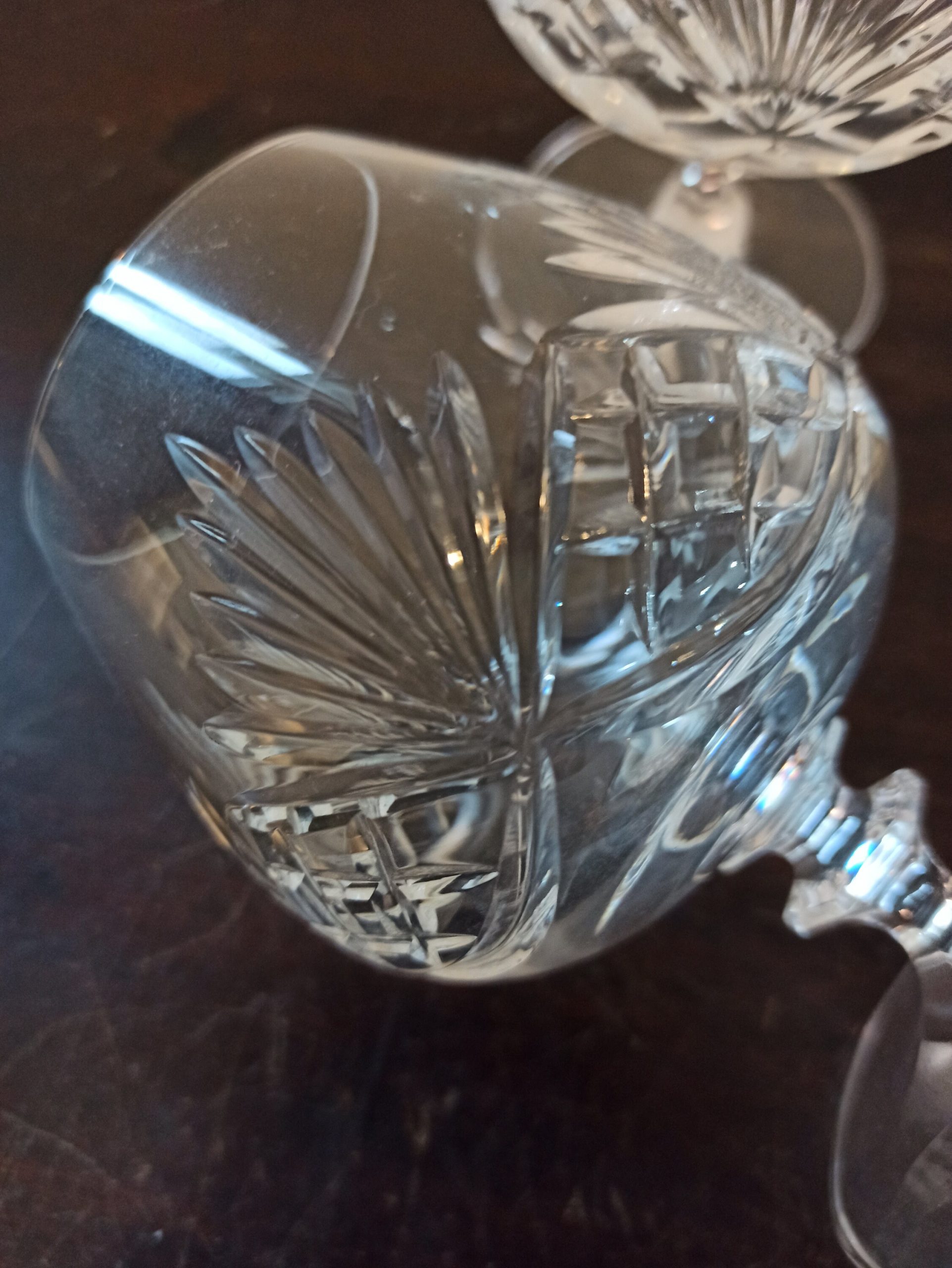 Vintage Pair of Lead Crystal Brandy Glasses. Excellent Condition. - Image 4