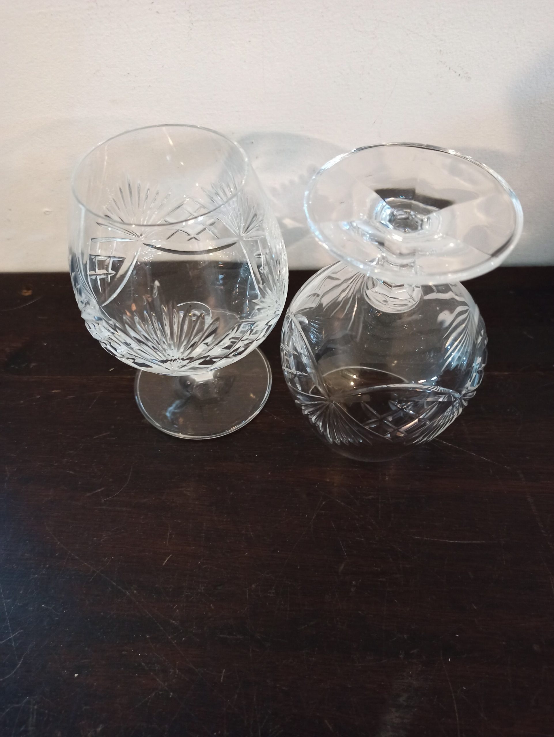 Vintage Pair of Lead Crystal Brandy Glasses. Excellent Condition. - Image 8