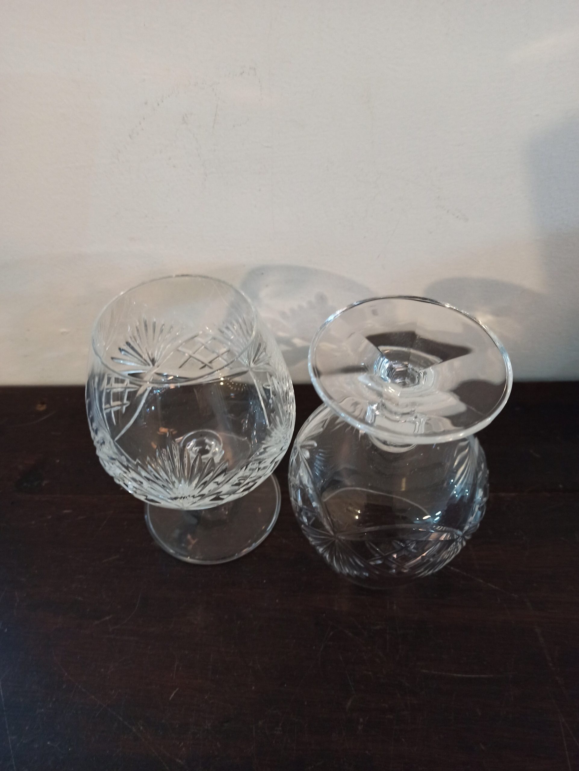 Vintage Pair of Lead Crystal Brandy Glasses. Excellent Condition. - Image 9