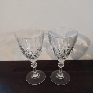 A Pair of Lead Crystal Small Wine Glasses. Excellent Condition.