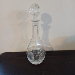 Vintage Tall Glass Decanter With Stopper. Excellent Condition.