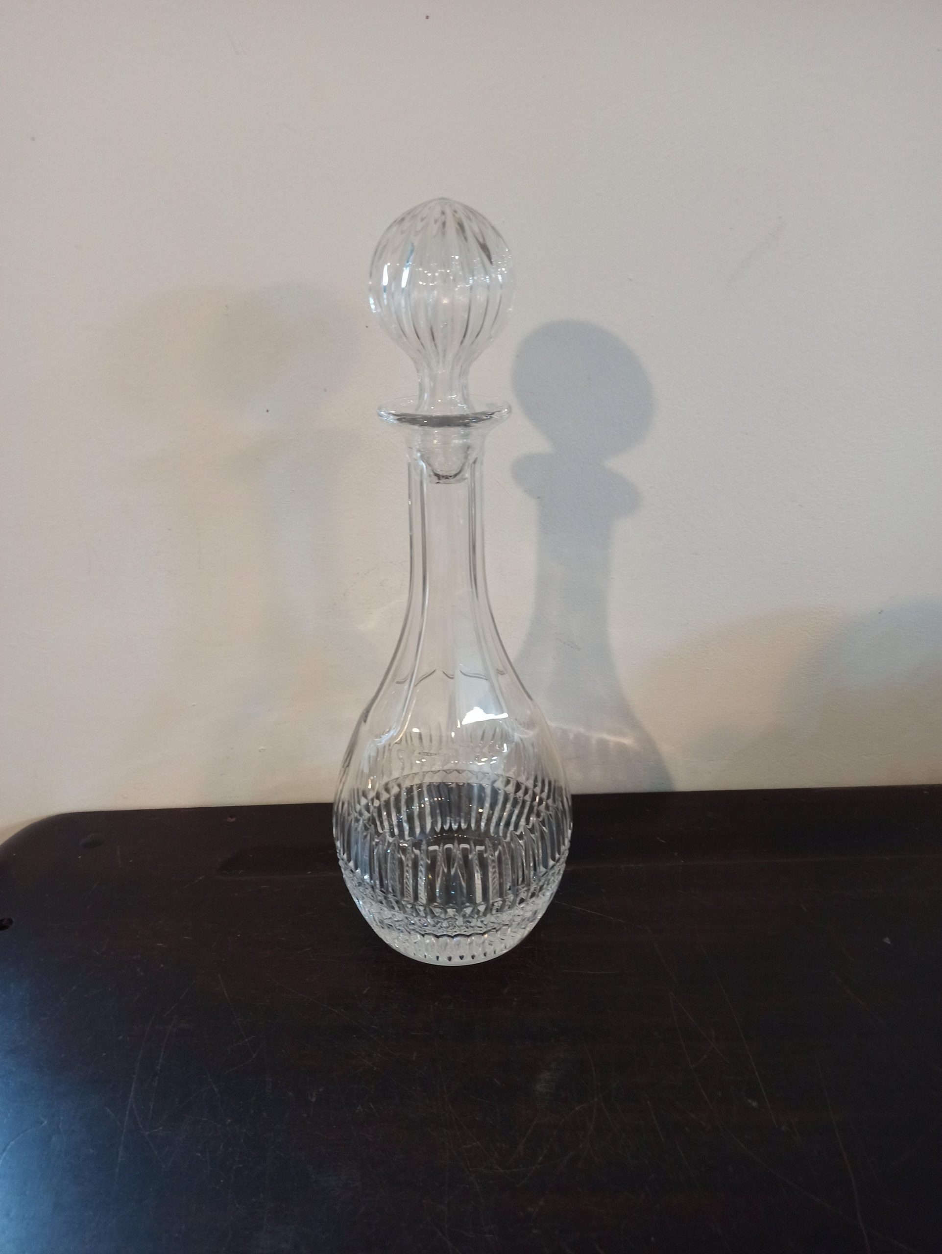 Vintage Tall Glass Decanter With Stopper. Excellent Condition.