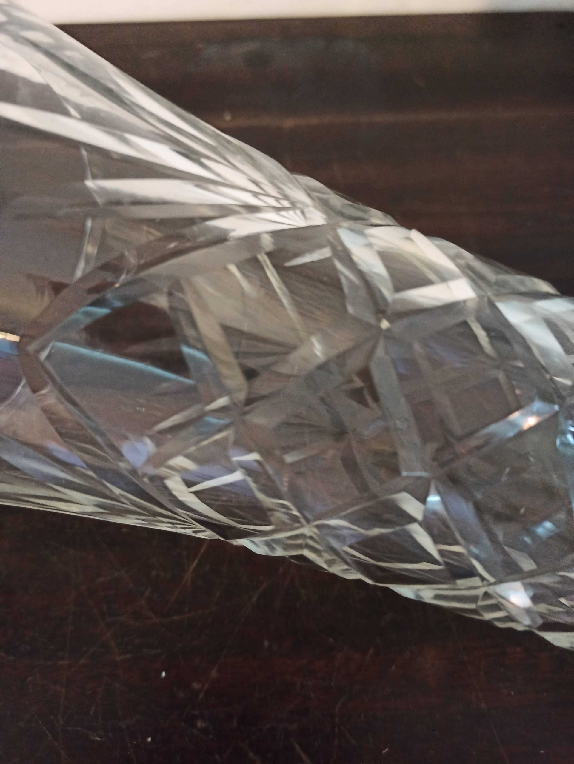 Tall Vintage Glass Clear Vase. Very Good Condition. - Image 6
