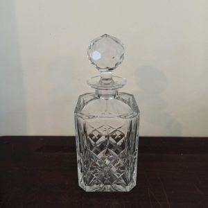 Vintage Lead Crystal Square Decanter. Very Heavy. Excellent Condition.