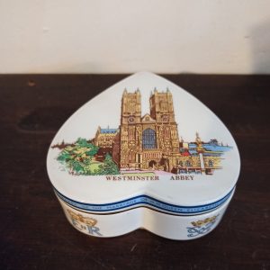 Westminster Heart Shaped China Trinket Box. Queen Elizabeth & Prince Philip.