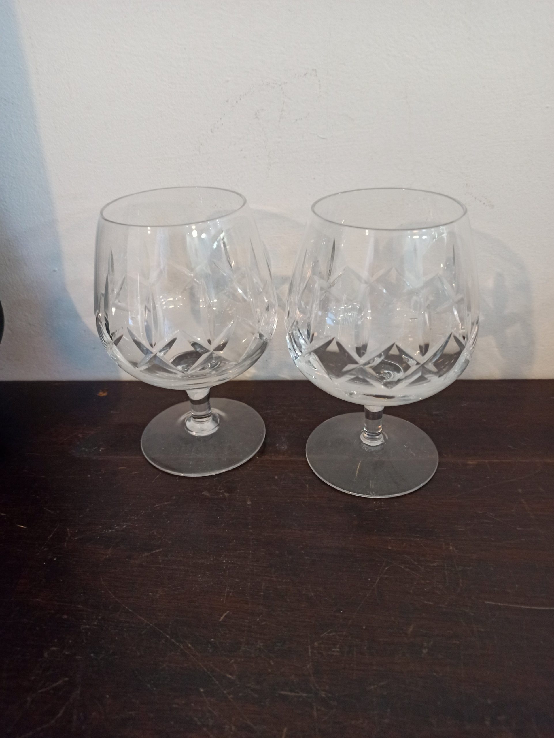A Pair of Vintage Lead Crystal Brandy Glasses. - Image 2