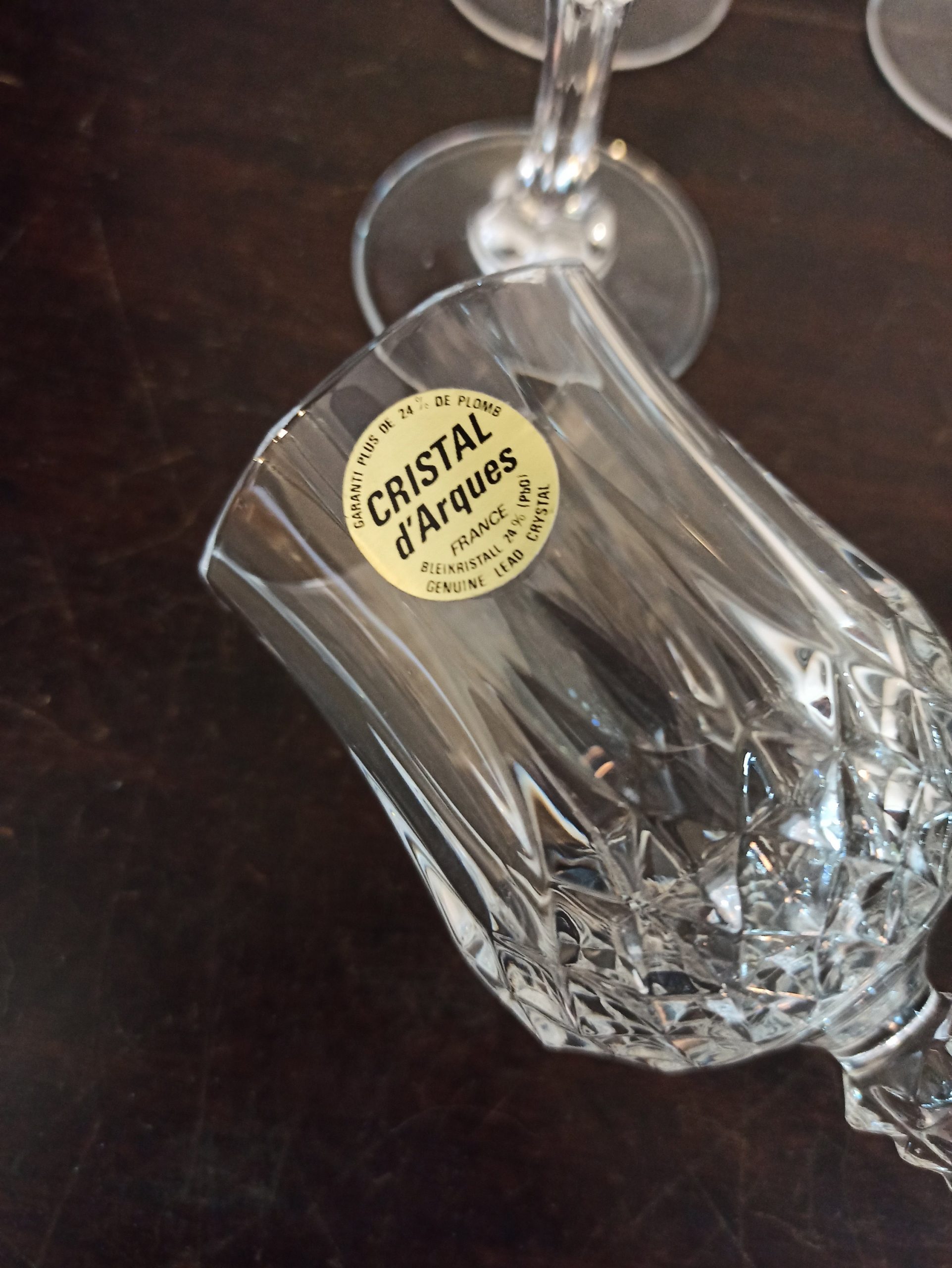 Set of 4 Lead Crystal Wine / Sherry Glasses. Excellent Condition. - Image 4