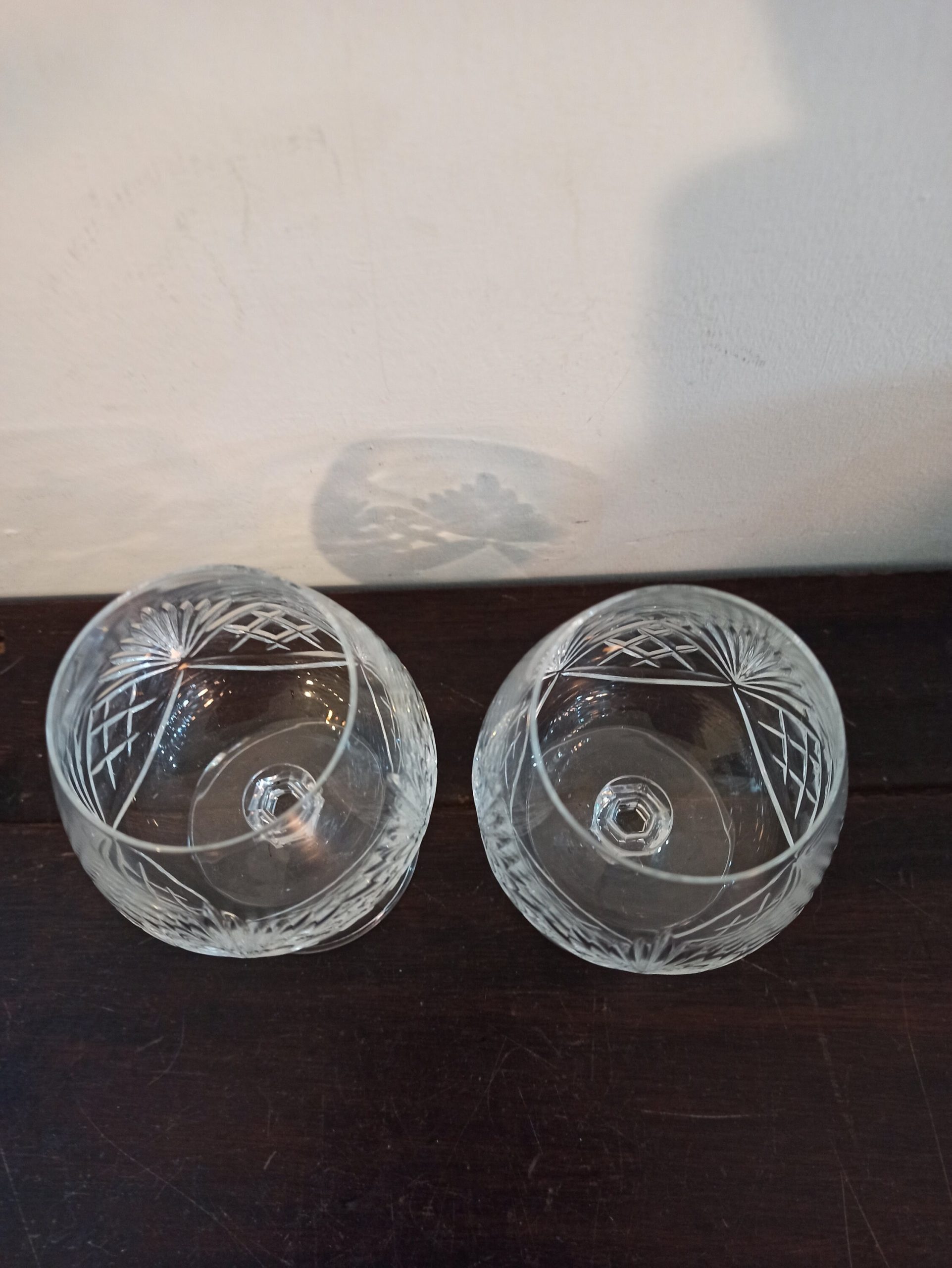 Vintage Pair of Lead Crystal Brandy Glasses. Excellent Condition. - Image 3