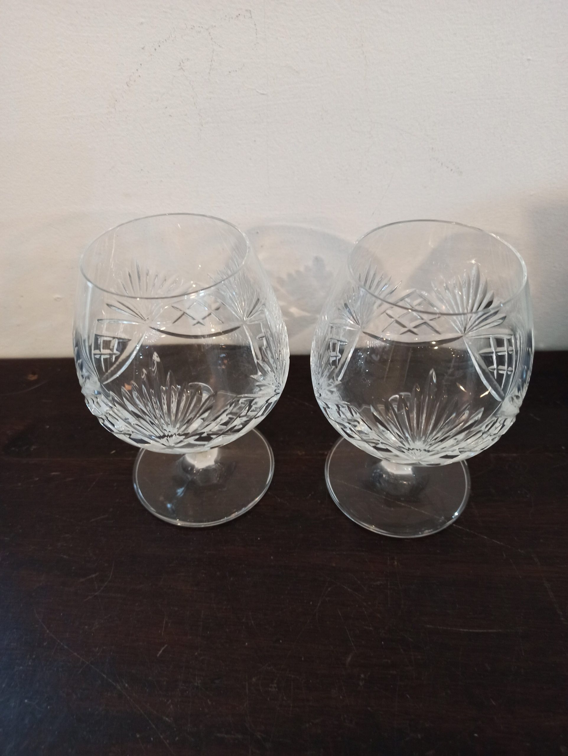Vintage Pair of Lead Crystal Brandy Glasses. Excellent Condition. - Image 2
